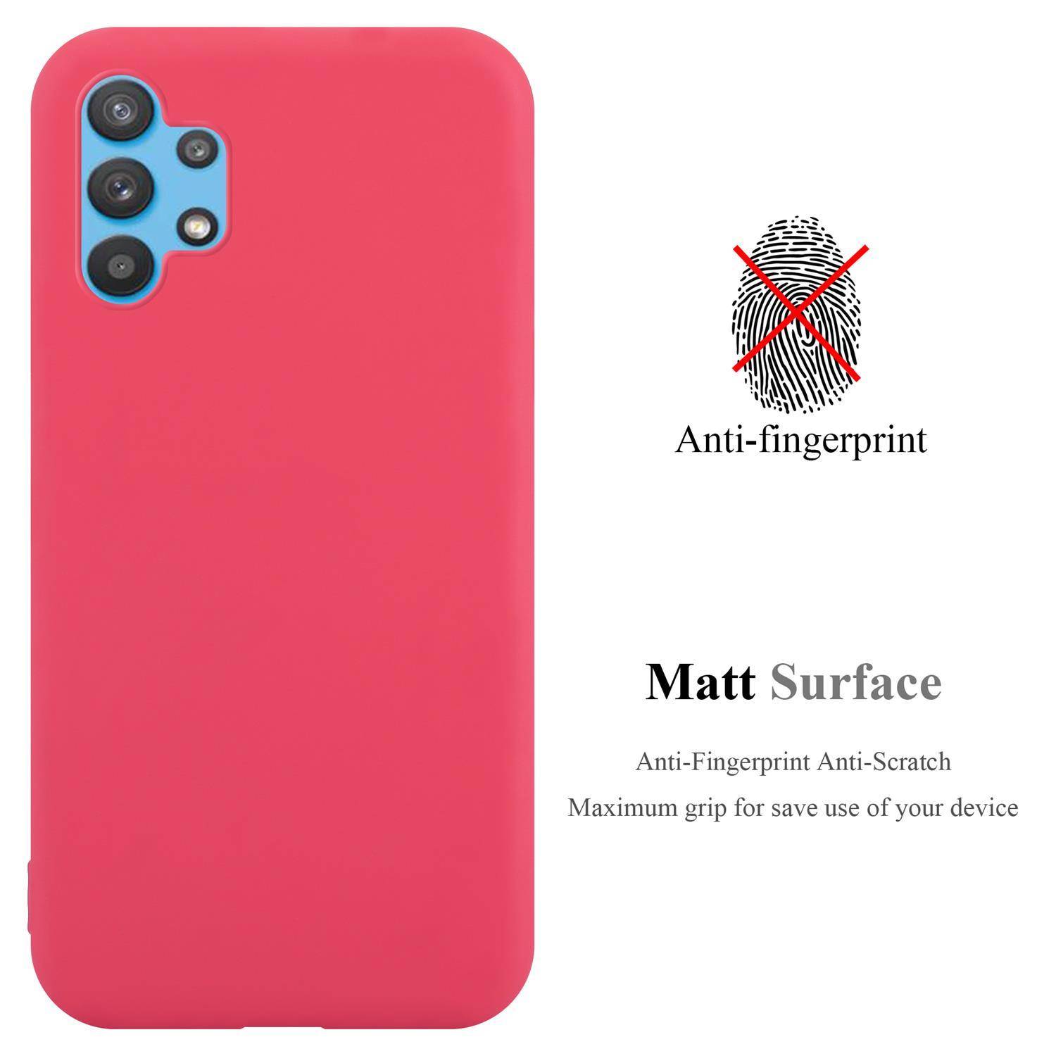 Cadorabo Hülle für Samsung Galaxy A32 4G Schutzhülle in Rot Handyhülle TPU Silikon Etui Case Cover