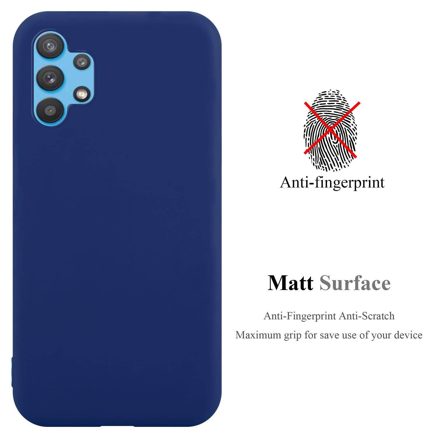 Cadorabo Hülle für Samsung Galaxy A32 4G Schutzhülle in Blau Handyhülle TPU Silikon Etui Case Cover