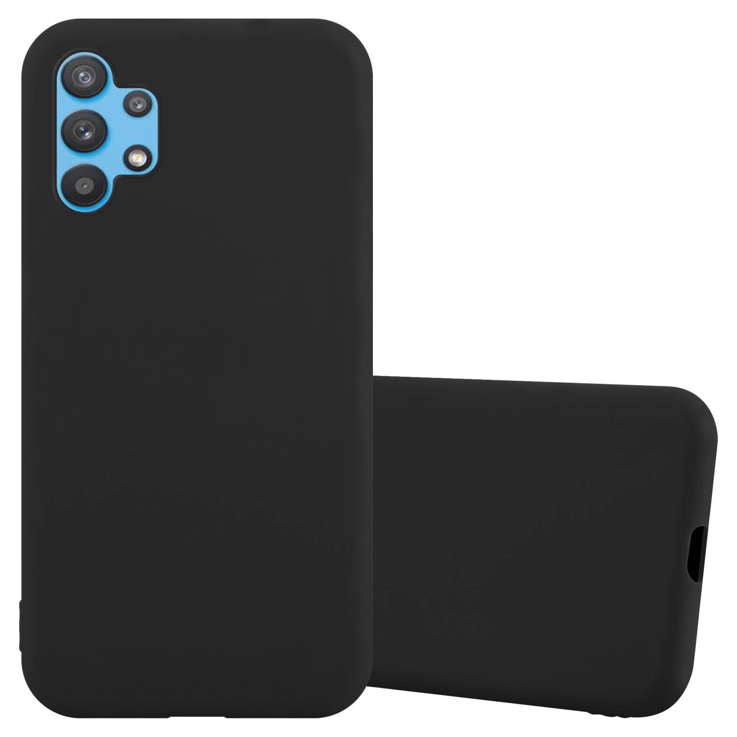 Cadorabo Hülle für Samsung Galaxy A32 4G Schutzhülle in Schwarz Handyhülle TPU Silikon Etui Case Cover