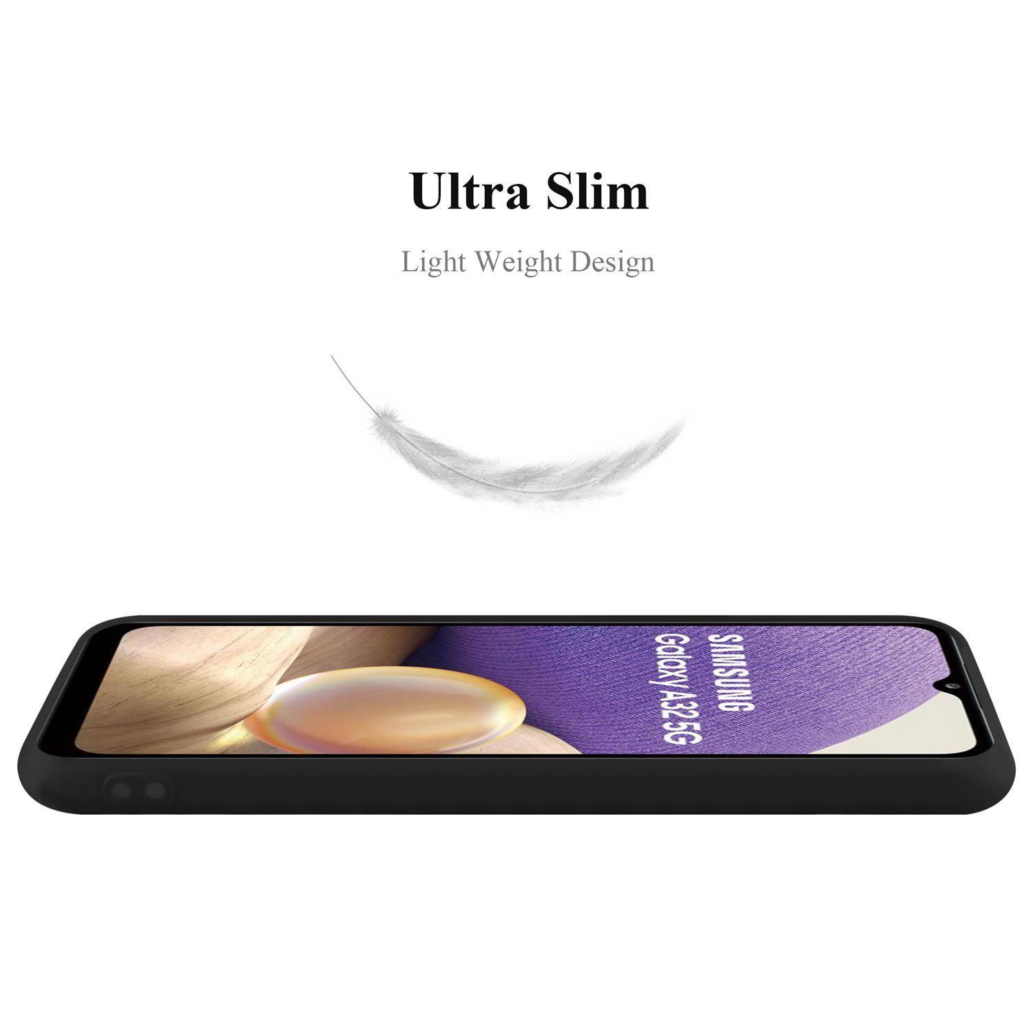 Cadorabo Hülle für Samsung Galaxy A32 4G Schutzhülle in Schwarz Handyhülle TPU Silikon Etui Case Cover