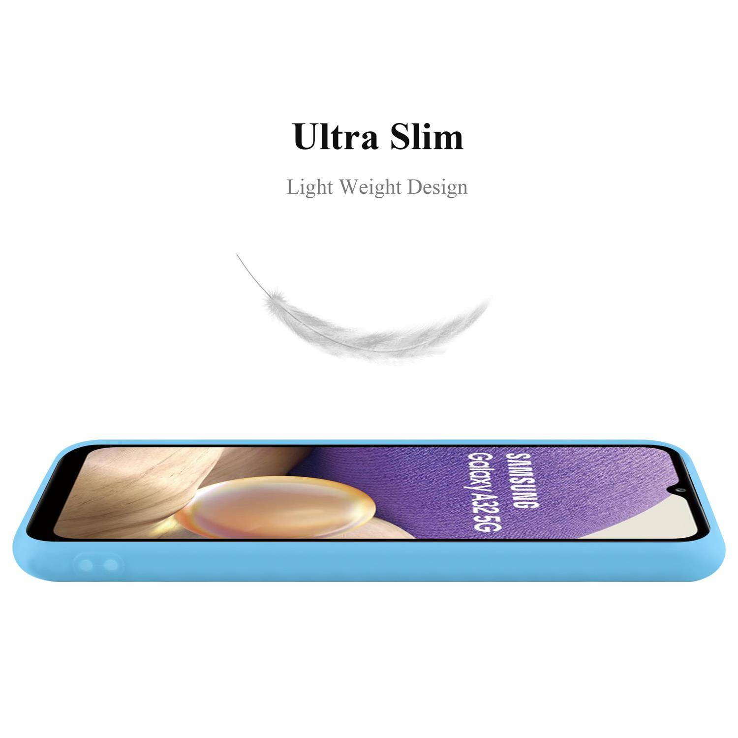 Cadorabo Hülle für Samsung Galaxy A32 4G Schutzhülle in Blau Handyhülle TPU Silikon Etui Case Cover