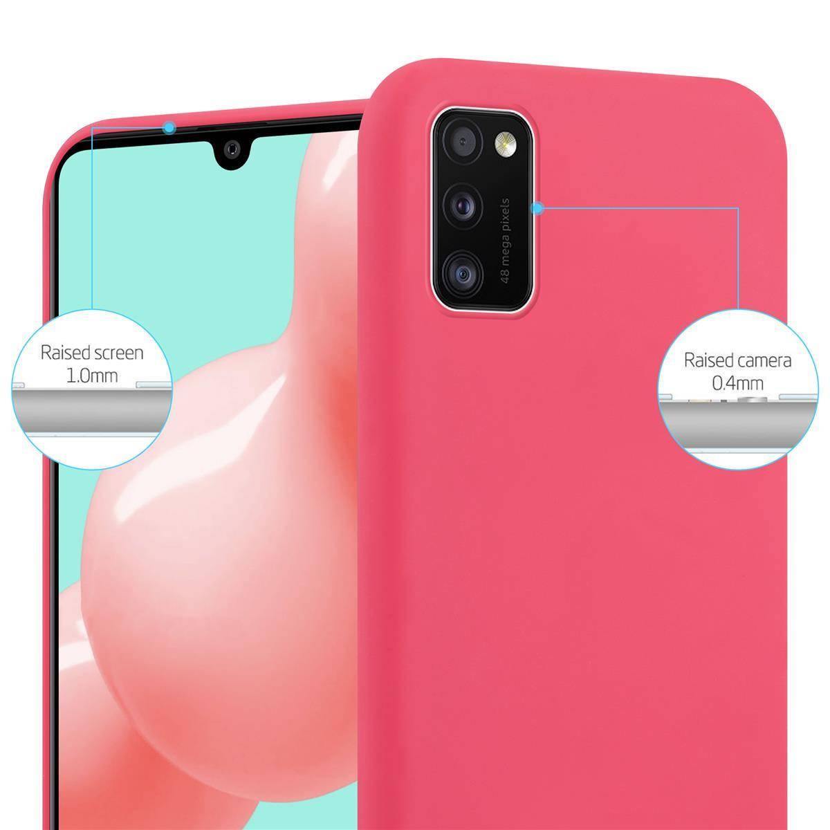 Cadorabo Hülle für Samsung Galaxy A41 Schutzhülle in Rot Handyhülle TPU Silikon Etui Case Cover