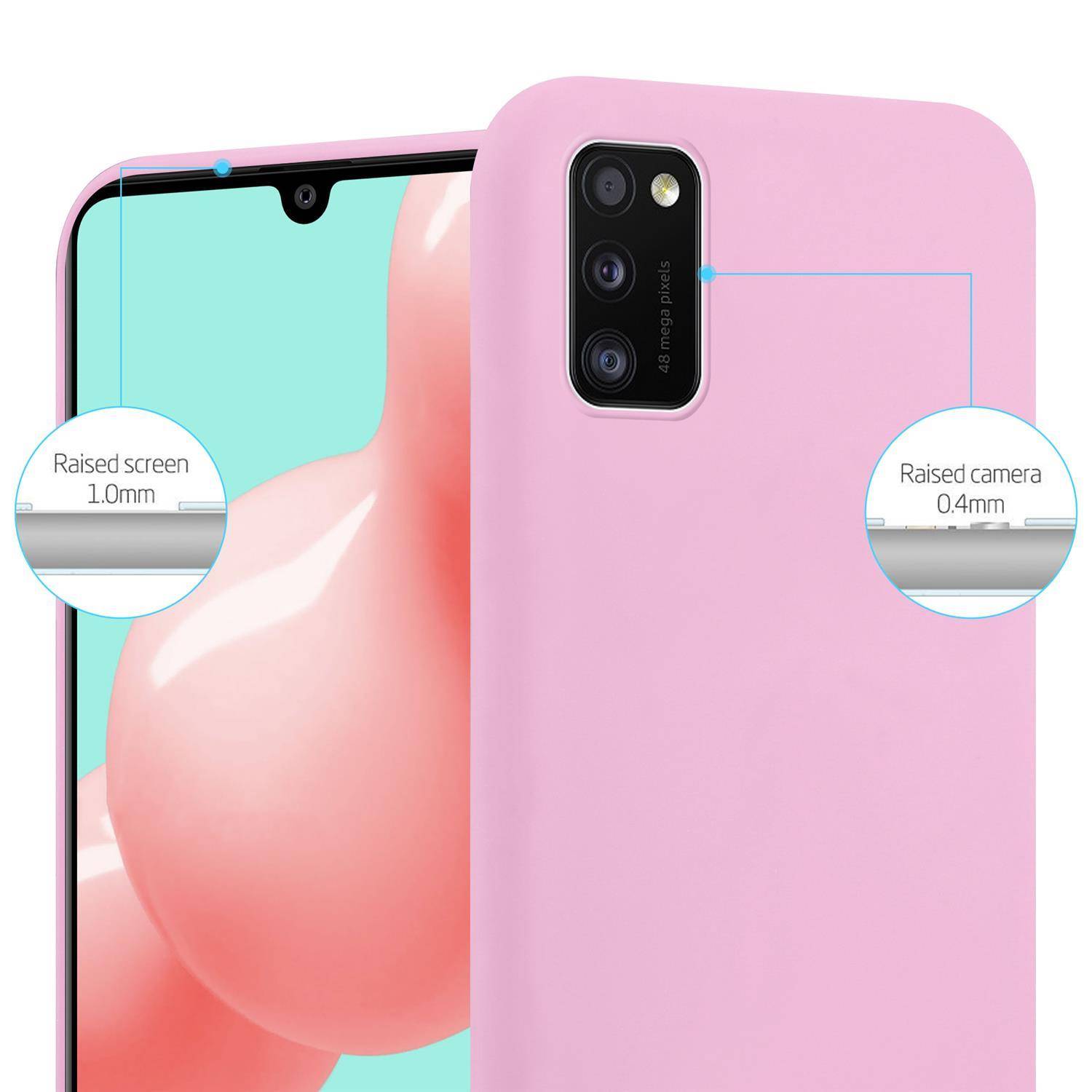 Cadorabo Hülle für Samsung Galaxy A41 Schutzhülle in Rosa Handyhülle TPU Silikon Etui Case Cover