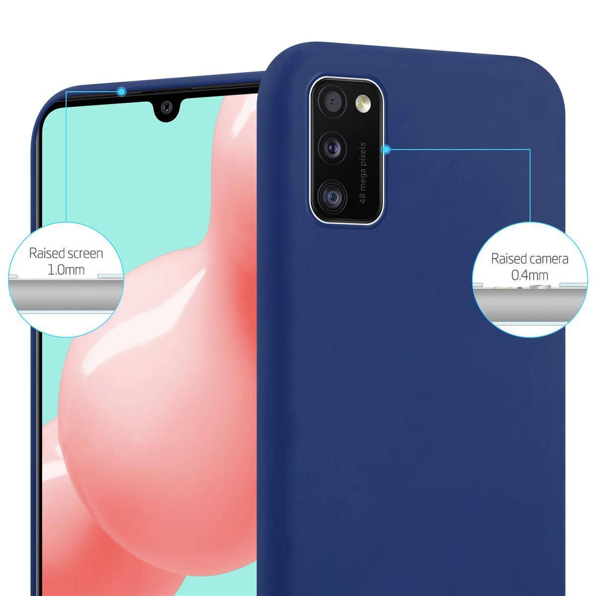 Cadorabo Hülle für Samsung Galaxy A41 Schutzhülle in Blau Handyhülle TPU Silikon Etui Case Cover