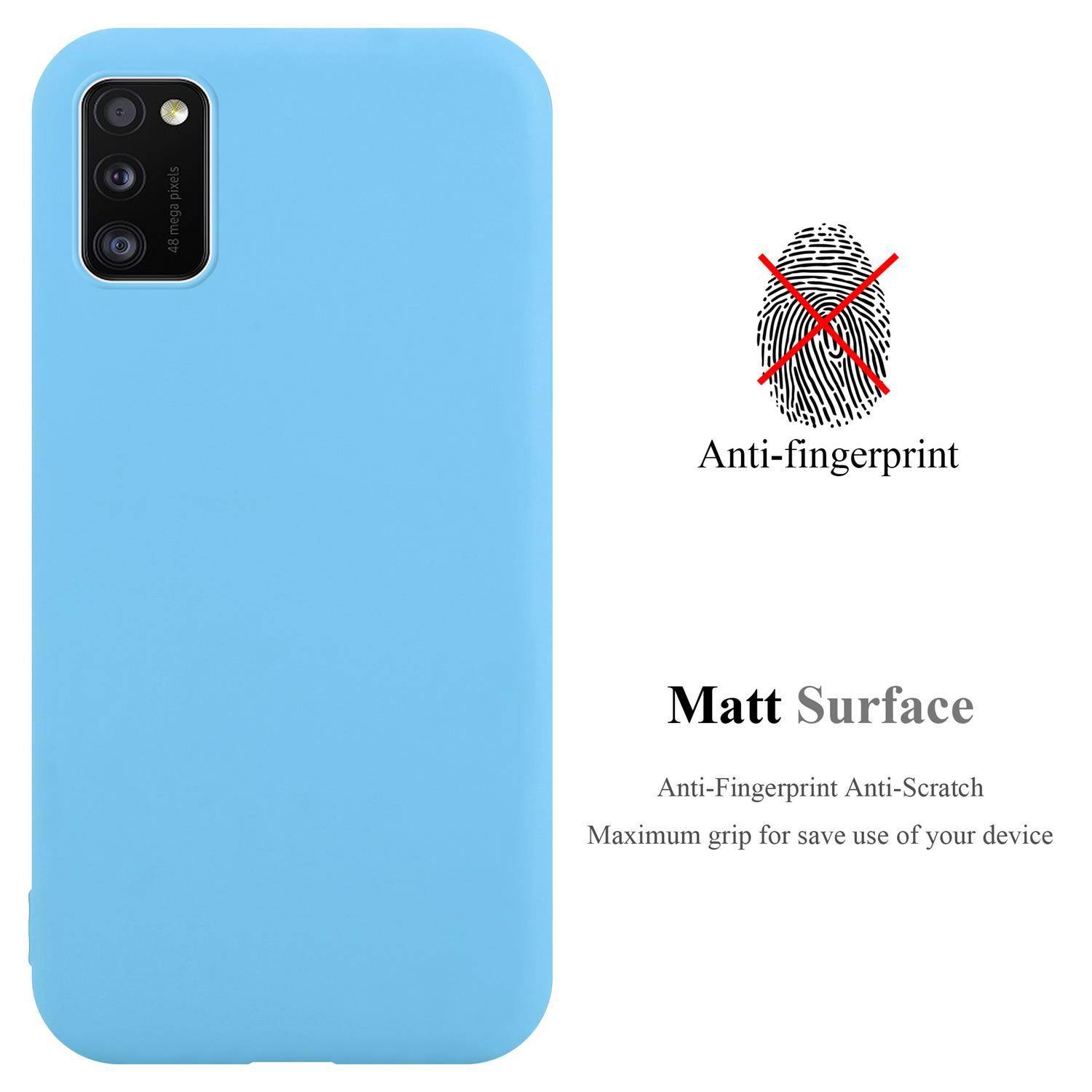 Cadorabo Hülle für Samsung Galaxy A41 Schutzhülle in Blau Handyhülle TPU Silikon Etui Case Cover