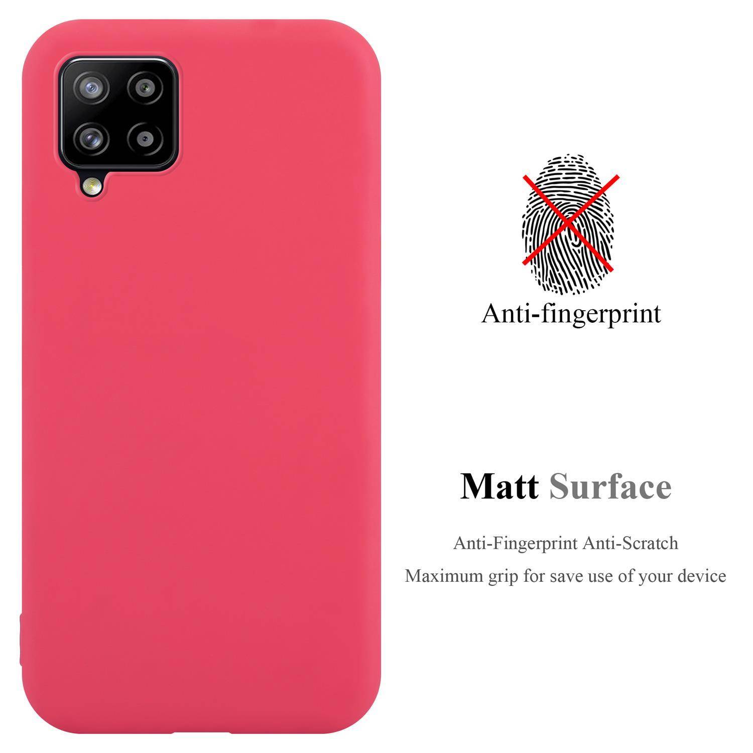 Cadorabo Hülle für Samsung Galaxy A42 4G Schutzhülle in Rot Handyhülle TPU Silikon Etui Case Cover