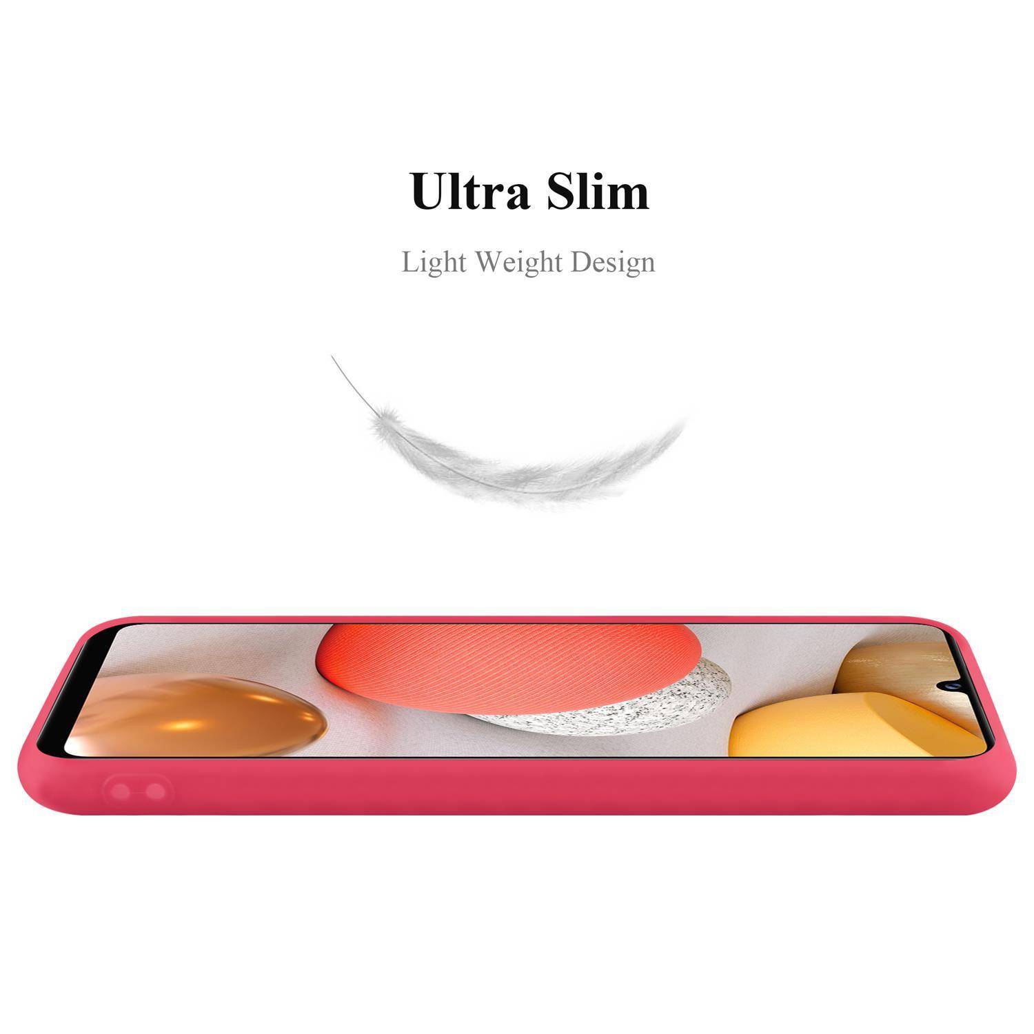 Cadorabo Hülle für Samsung Galaxy A42 4G Schutzhülle in Rot Handyhülle TPU Silikon Etui Case Cover
