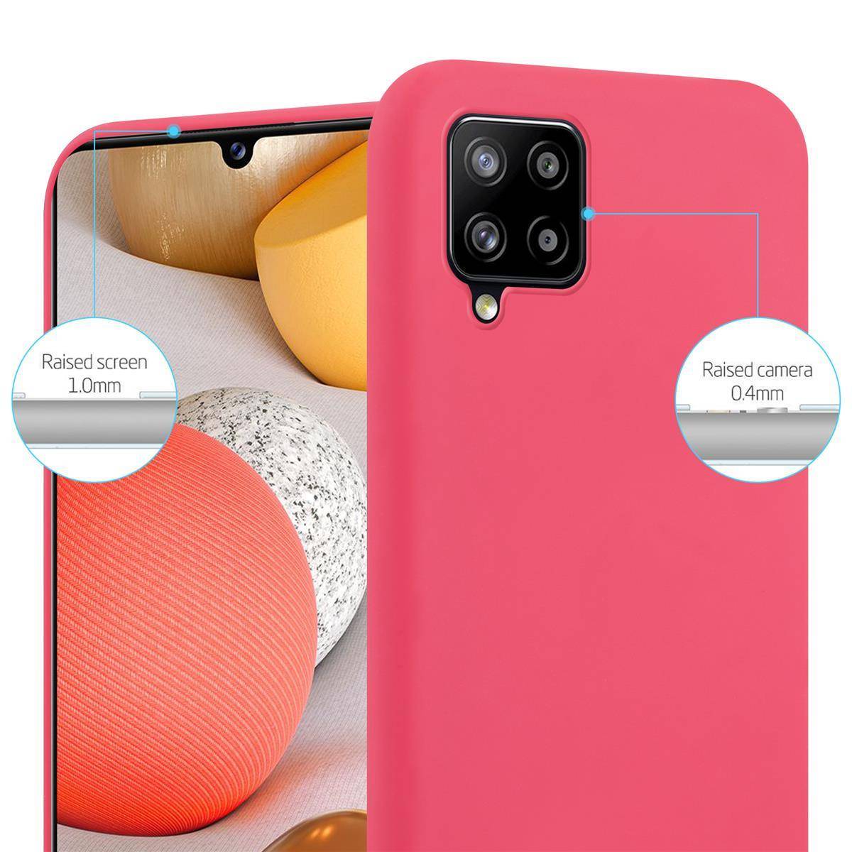 Cadorabo Hülle für Samsung Galaxy A42 4G Schutzhülle in Rot Handyhülle TPU Silikon Etui Case Cover