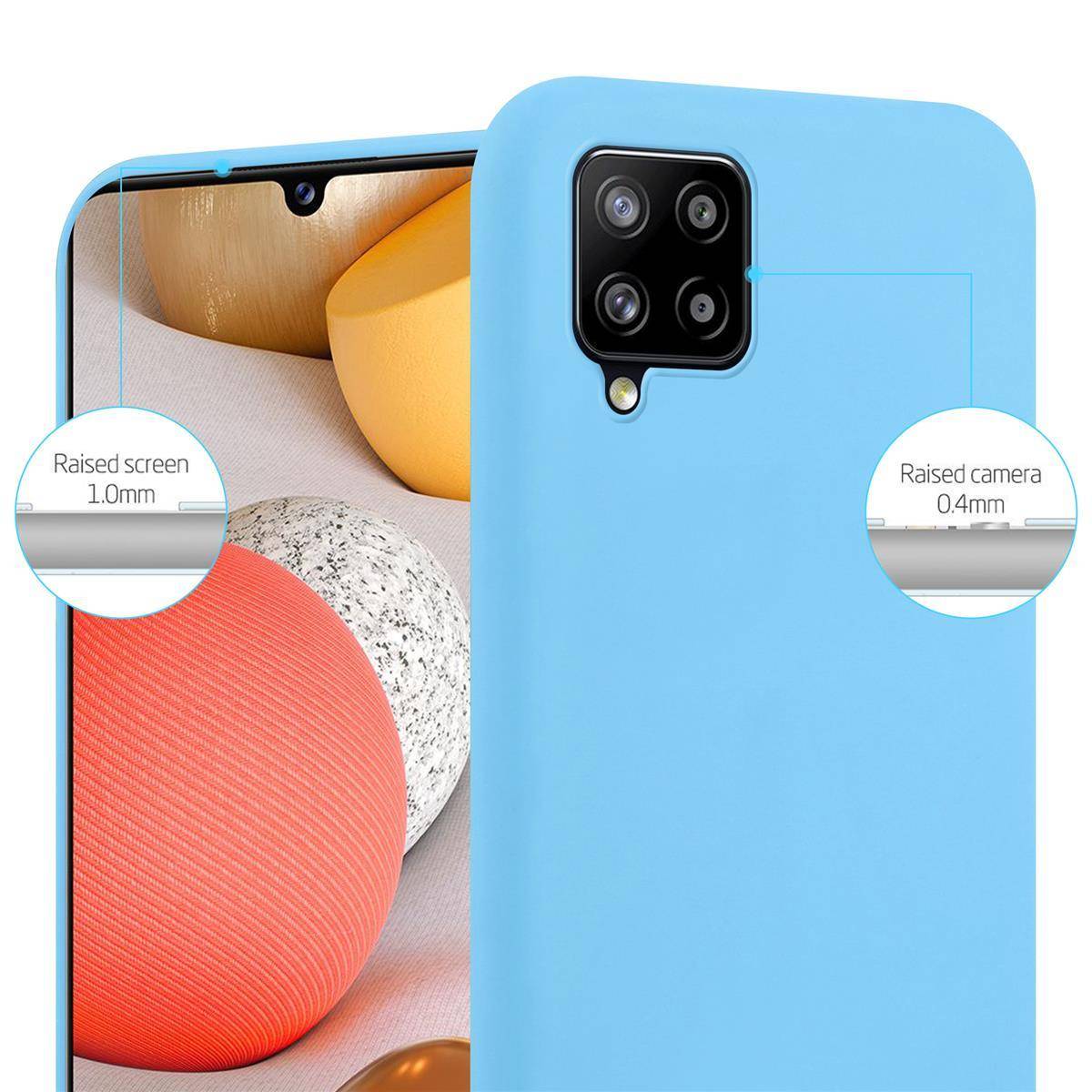 Cadorabo Hülle für Samsung Galaxy A42 4G Schutzhülle in Blau Handyhülle TPU Silikon Etui Case Cover
