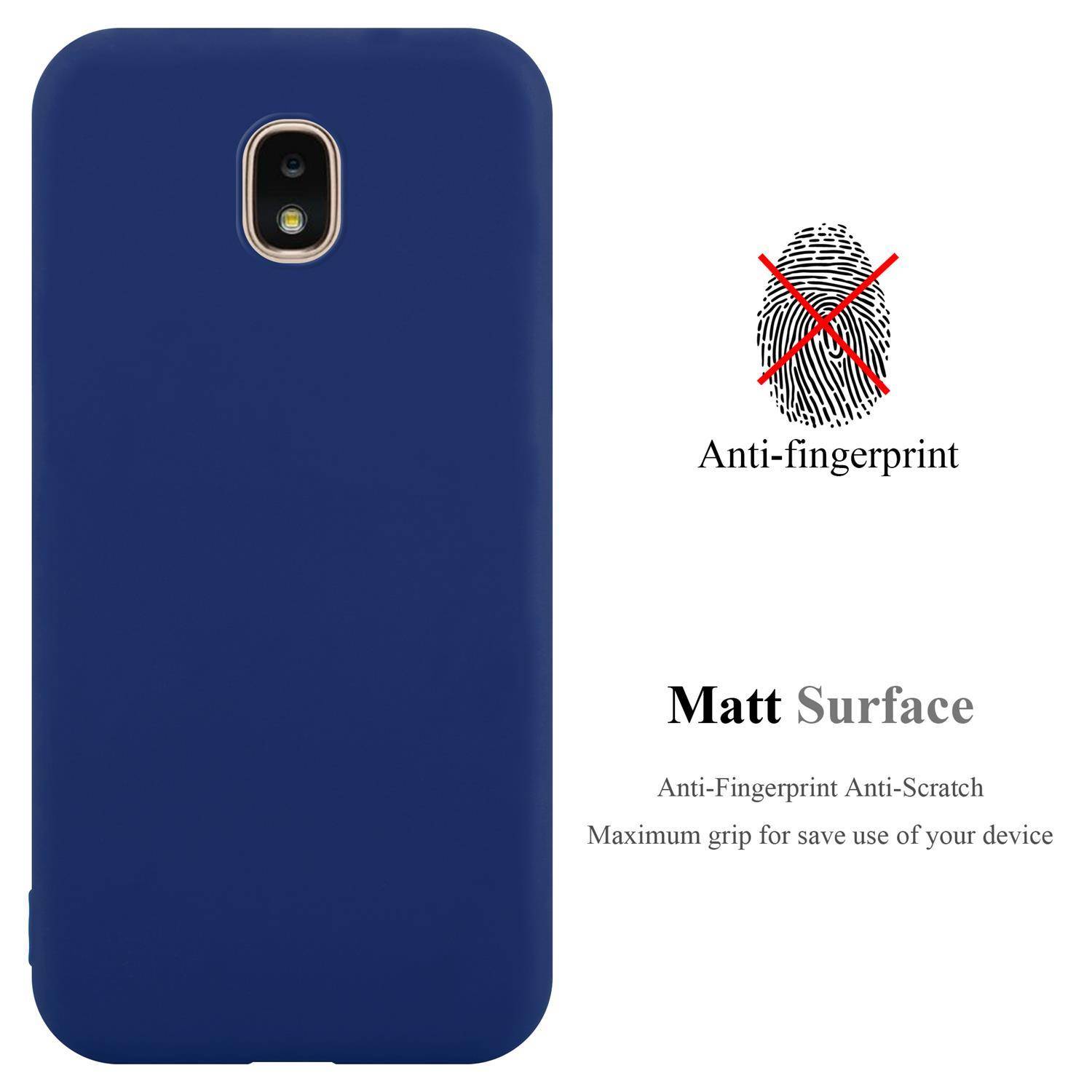 Cadorabo Hülle für Samsung Galaxy J3 2018 Schutzhülle in Blau Handyhülle TPU Silikon Etui Case Cover