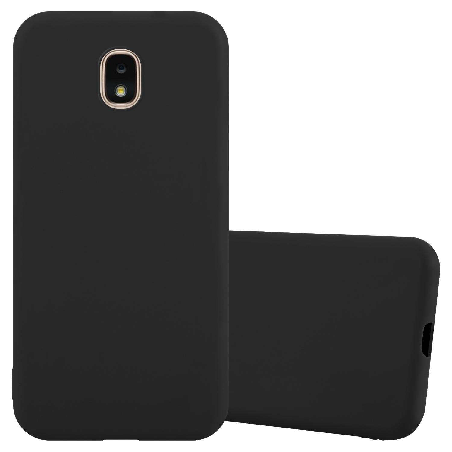 Cadorabo Hülle für Samsung Galaxy J3 2018 Schutzhülle in Schwarz Handyhülle TPU Silikon Etui Case Cover