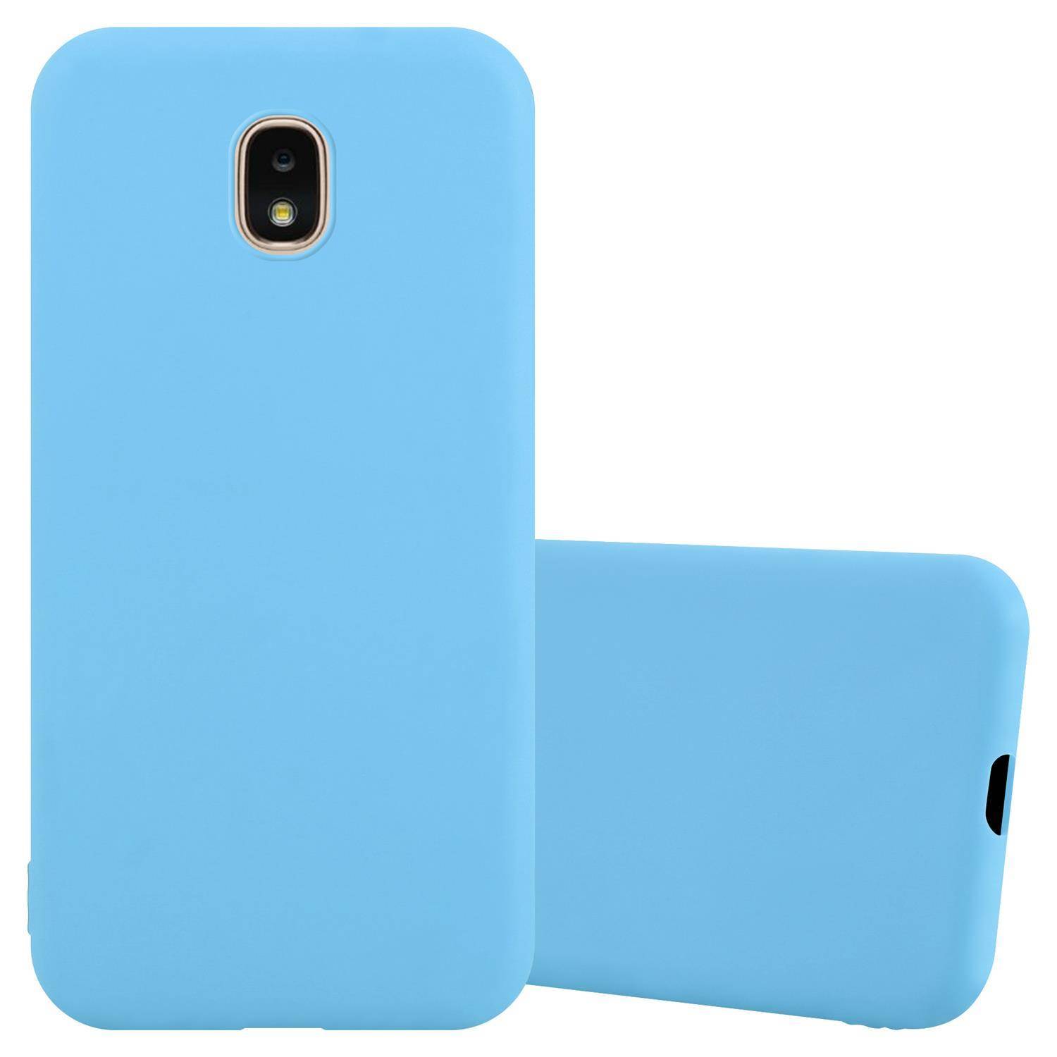 Cadorabo Hülle für Samsung Galaxy J3 2018 Schutzhülle in Blau Handyhülle TPU Silikon Etui Case Cover