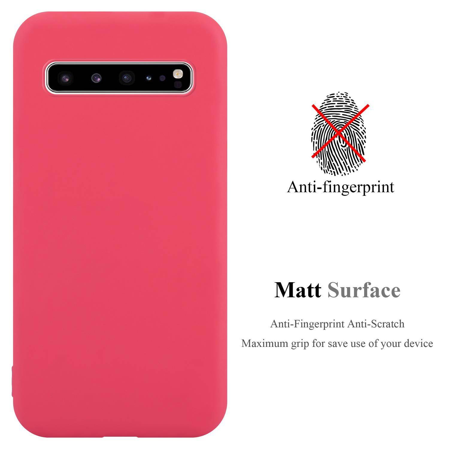 Cadorabo Hülle für Samsung Galaxy S10 5G Schutzhülle in Rot Handyhülle TPU Silikon Etui Case Cover