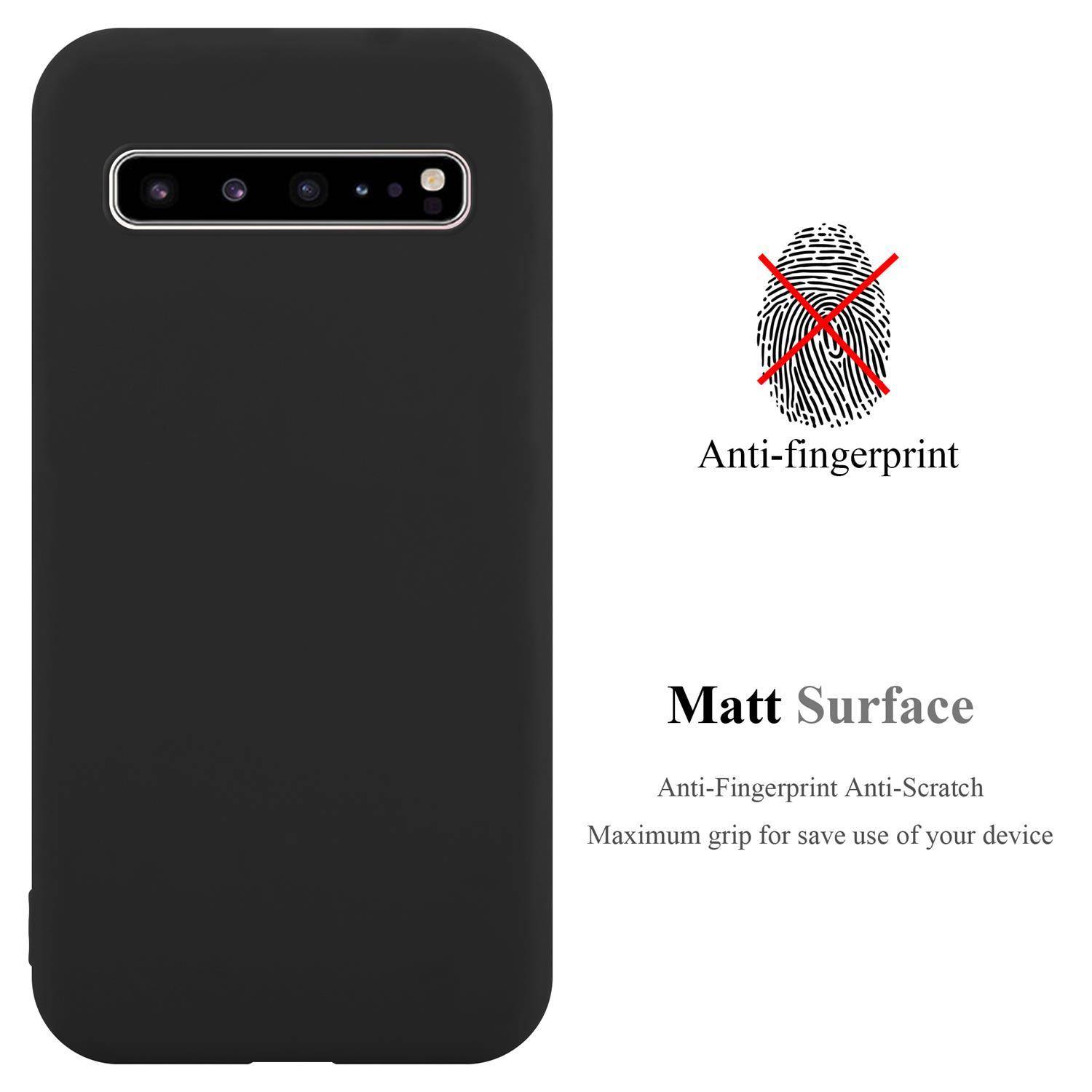 Cadorabo Hülle für Samsung Galaxy S10 5G Schutzhülle in Schwarz Handyhülle TPU Silikon Etui Case Cover