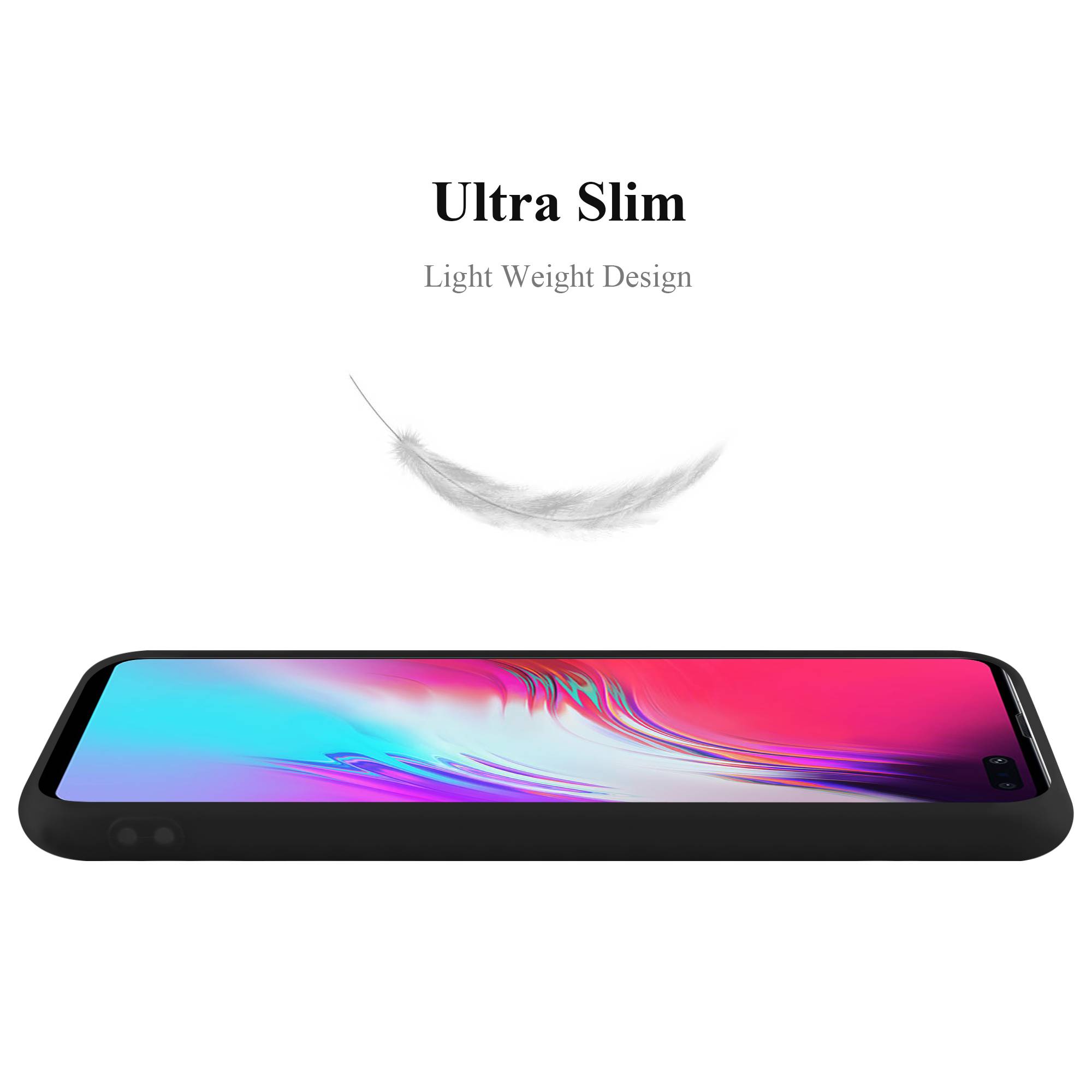 Cadorabo Hülle für Samsung Galaxy S10 5G Schutzhülle in Schwarz Handyhülle TPU Silikon Etui Case Cover