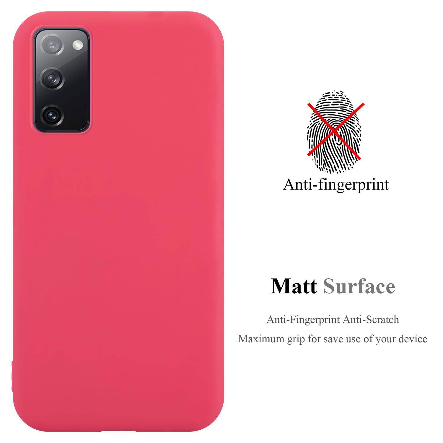 Cadorabo Hülle für Samsung Galaxy S20 FE Schutzhülle in Rot Handyhülle TPU Silikon Etui Case Cover