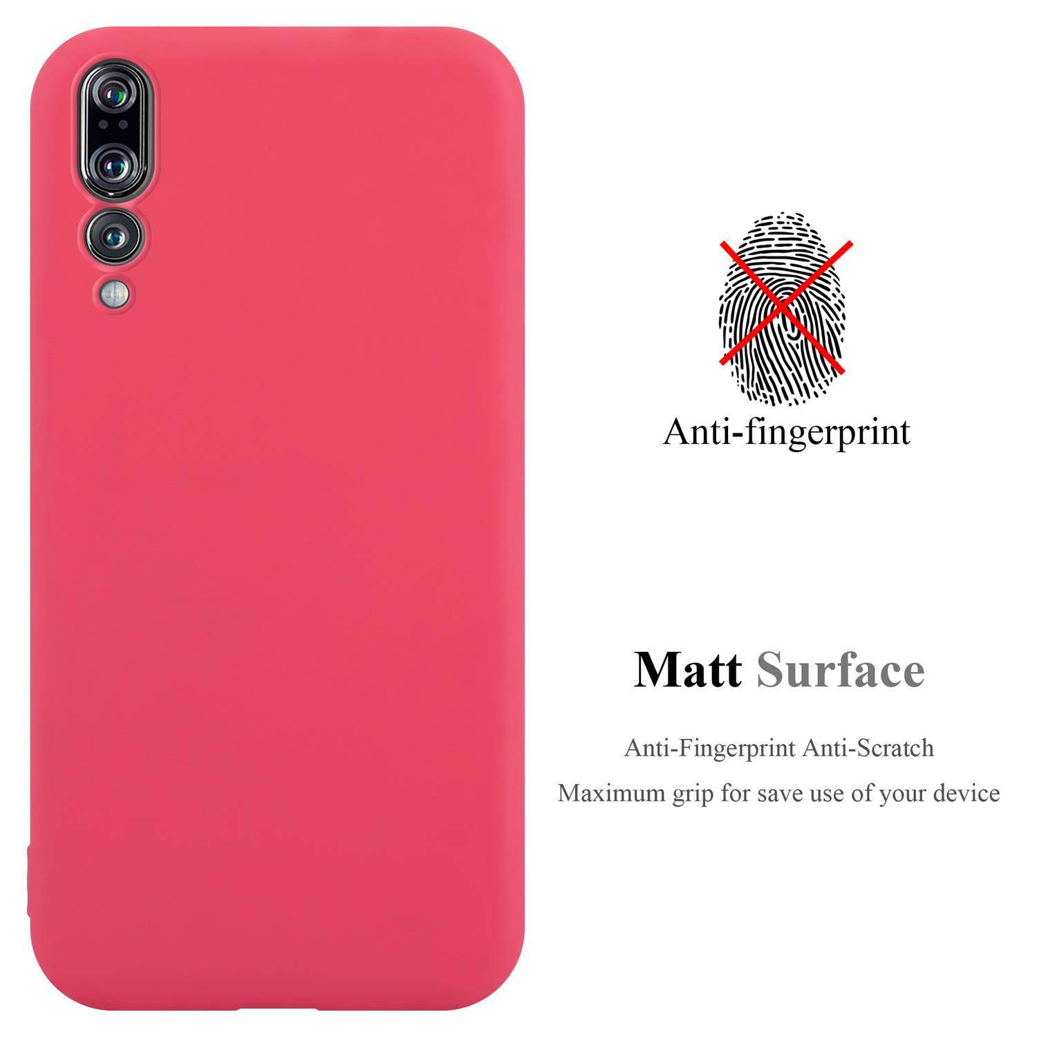 Cadorabo Hülle für Huawei P20 PRO / P20 PLUS Schutzhülle in Rot Handyhülle TPU Silikon Etui Case Cover