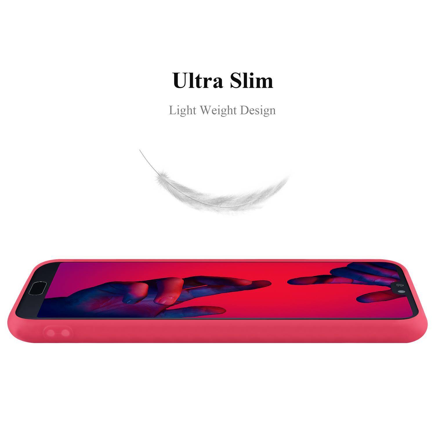 Cadorabo Hülle für Huawei P20 PRO / P20 PLUS Schutzhülle in Rot Handyhülle TPU Silikon Etui Case Cover