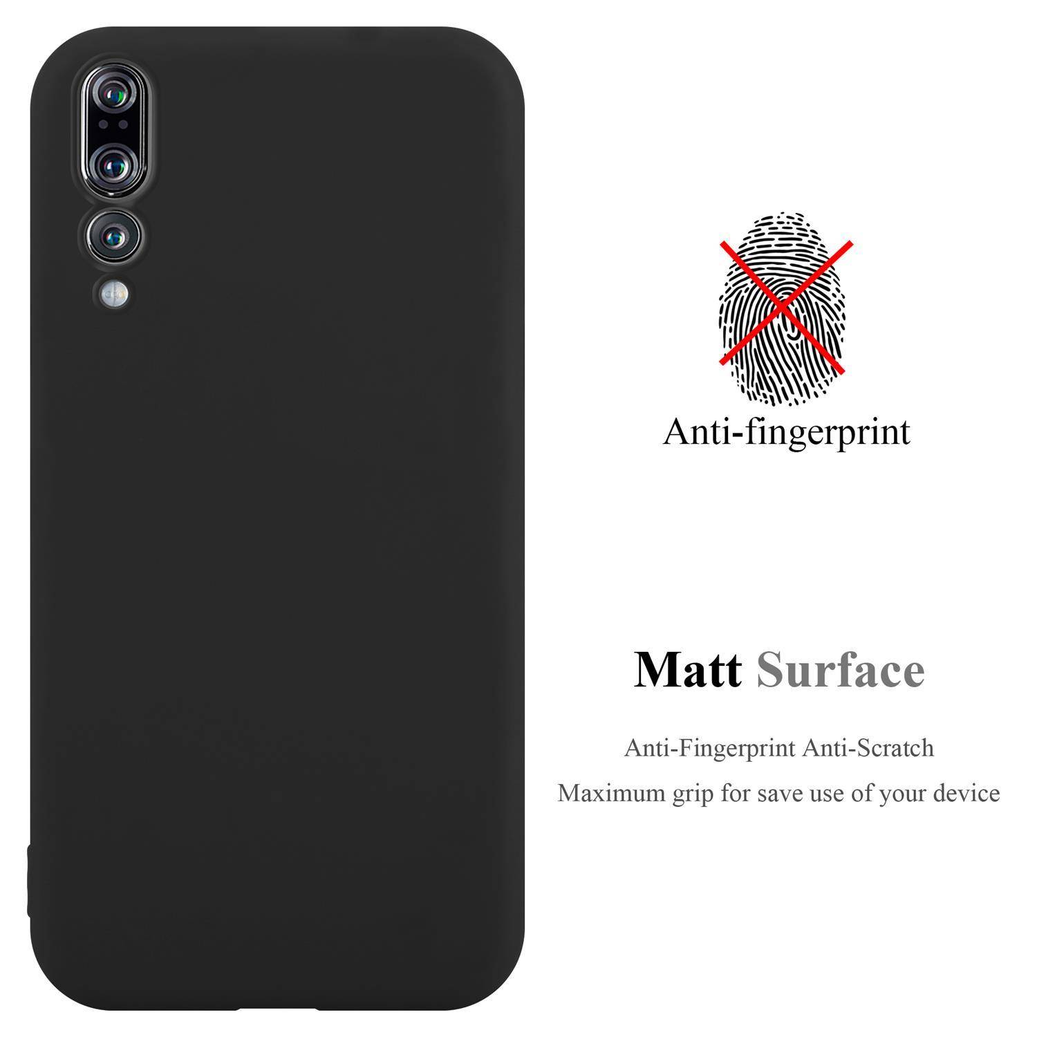 Cadorabo Hülle für Huawei P20 PRO / P20 PLUS Schutzhülle in Schwarz Handyhülle TPU Silikon Etui Case Cover