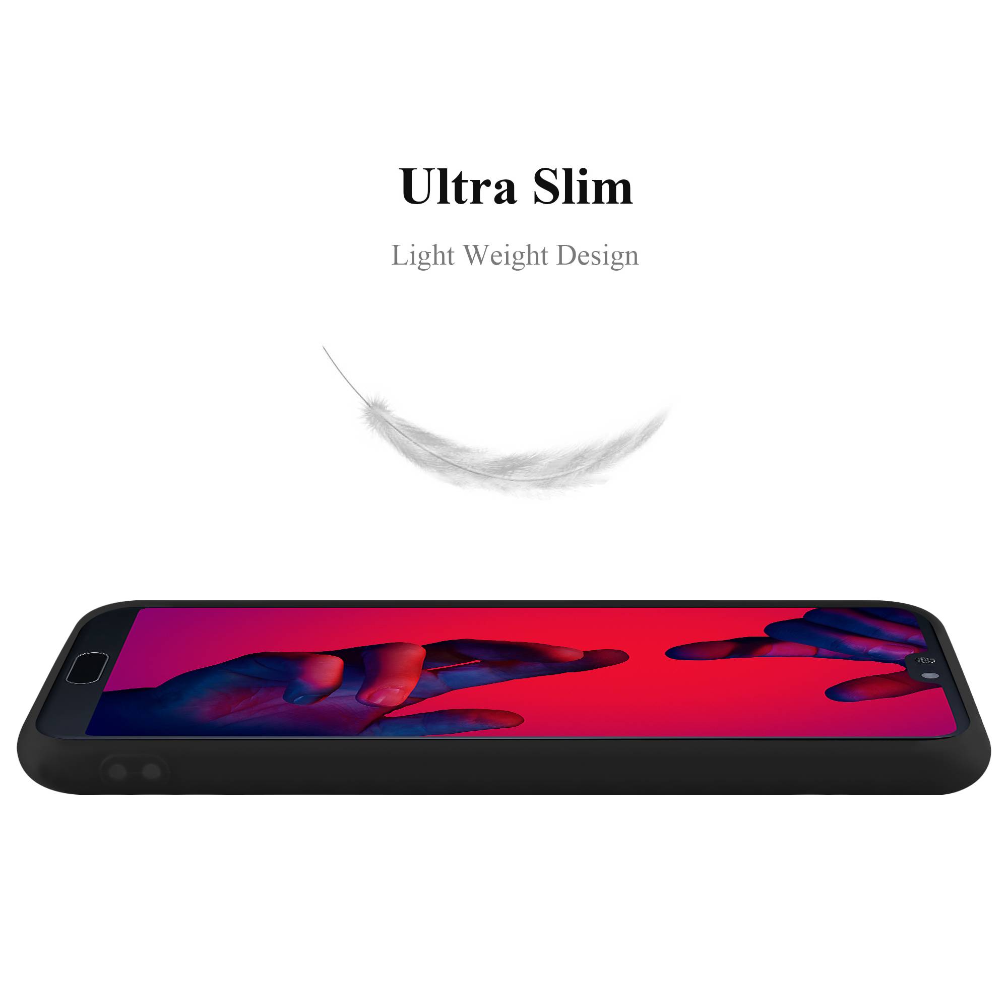 Cadorabo Hülle für Huawei P20 PRO / P20 PLUS Schutzhülle in Schwarz Handyhülle TPU Silikon Etui Case Cover