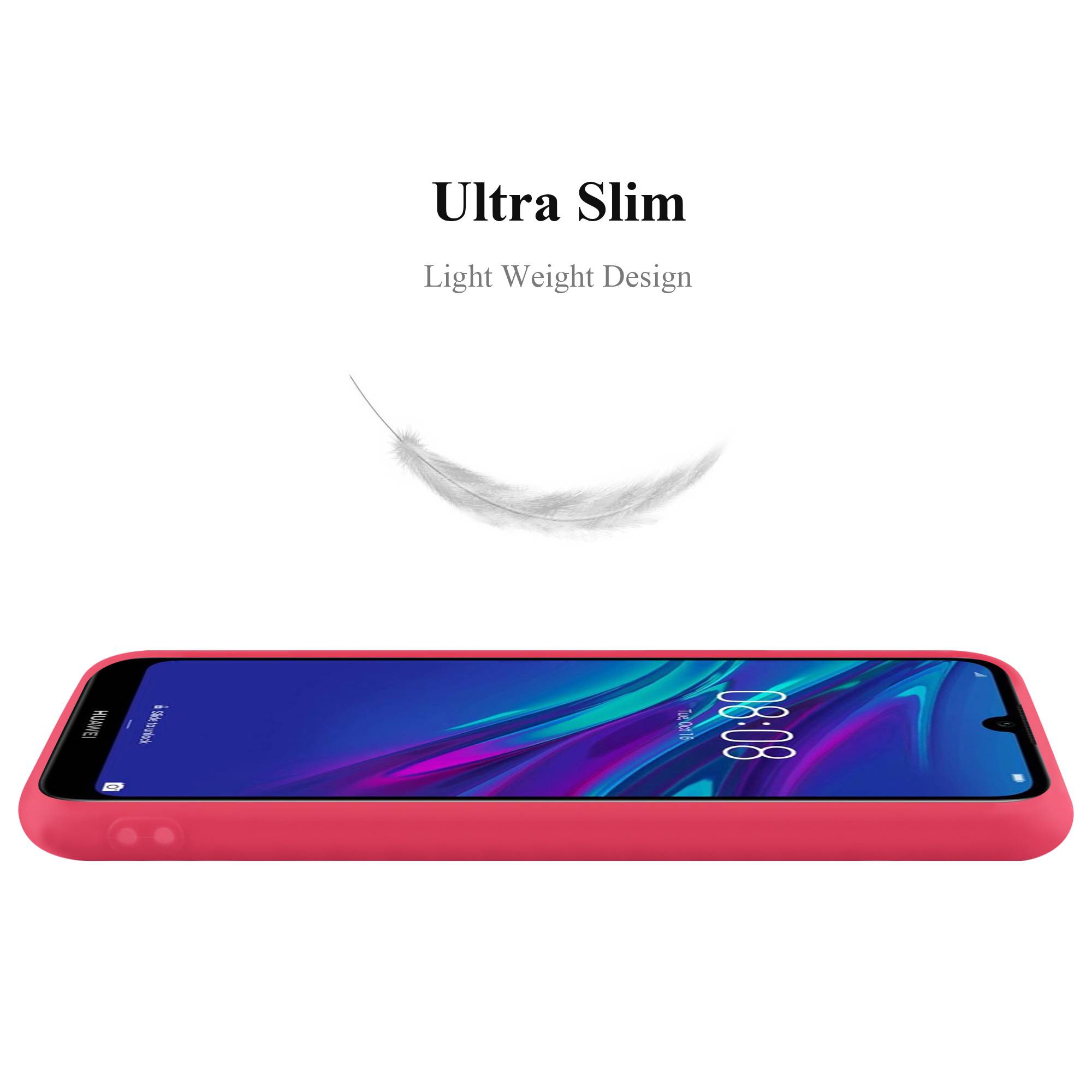 Cadorabo Hülle für Huawei Y6 2019 Schutzhülle in Rot Handyhülle TPU Silikon Etui Case Cover