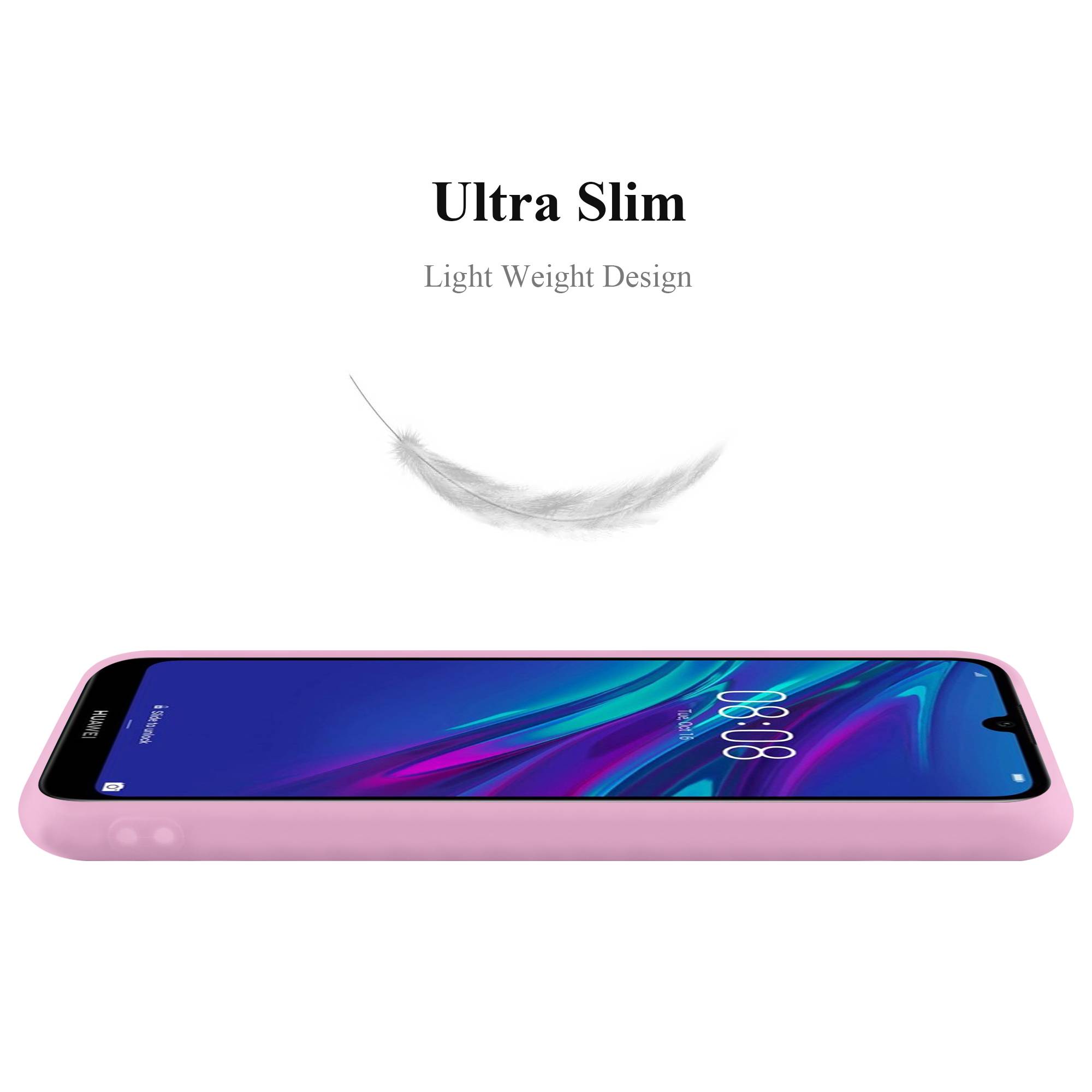 Cadorabo Hülle für Huawei Y6 2019 Schutzhülle in Rosa Handyhülle TPU Silikon Etui Case Cover