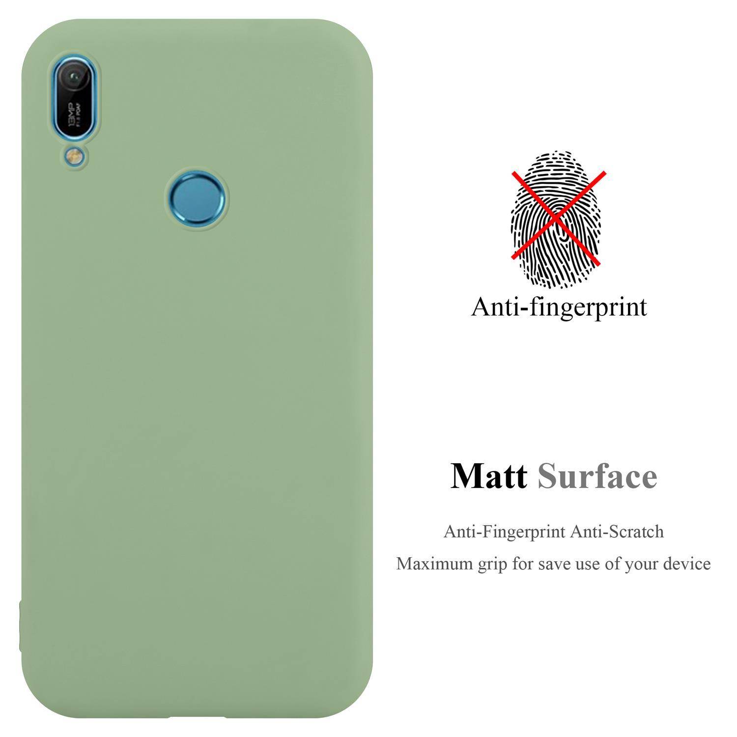 Cadorabo Hülle für Huawei Y6 2019 Schutzhülle in Grün Handyhülle TPU Silikon Etui Case Cover