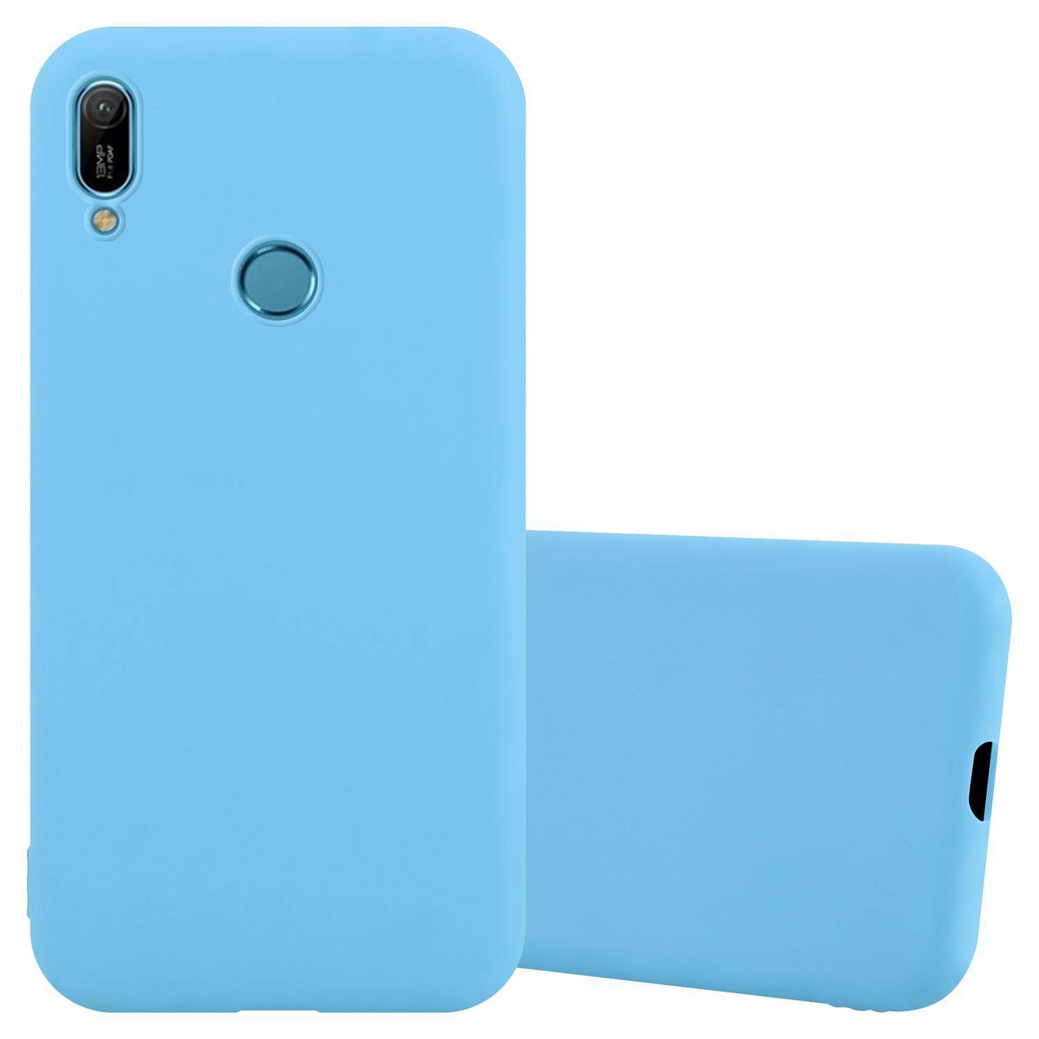 Cadorabo Hülle für Huawei Y6 2019 Schutzhülle in Blau Handyhülle TPU Silikon Etui Case Cover
