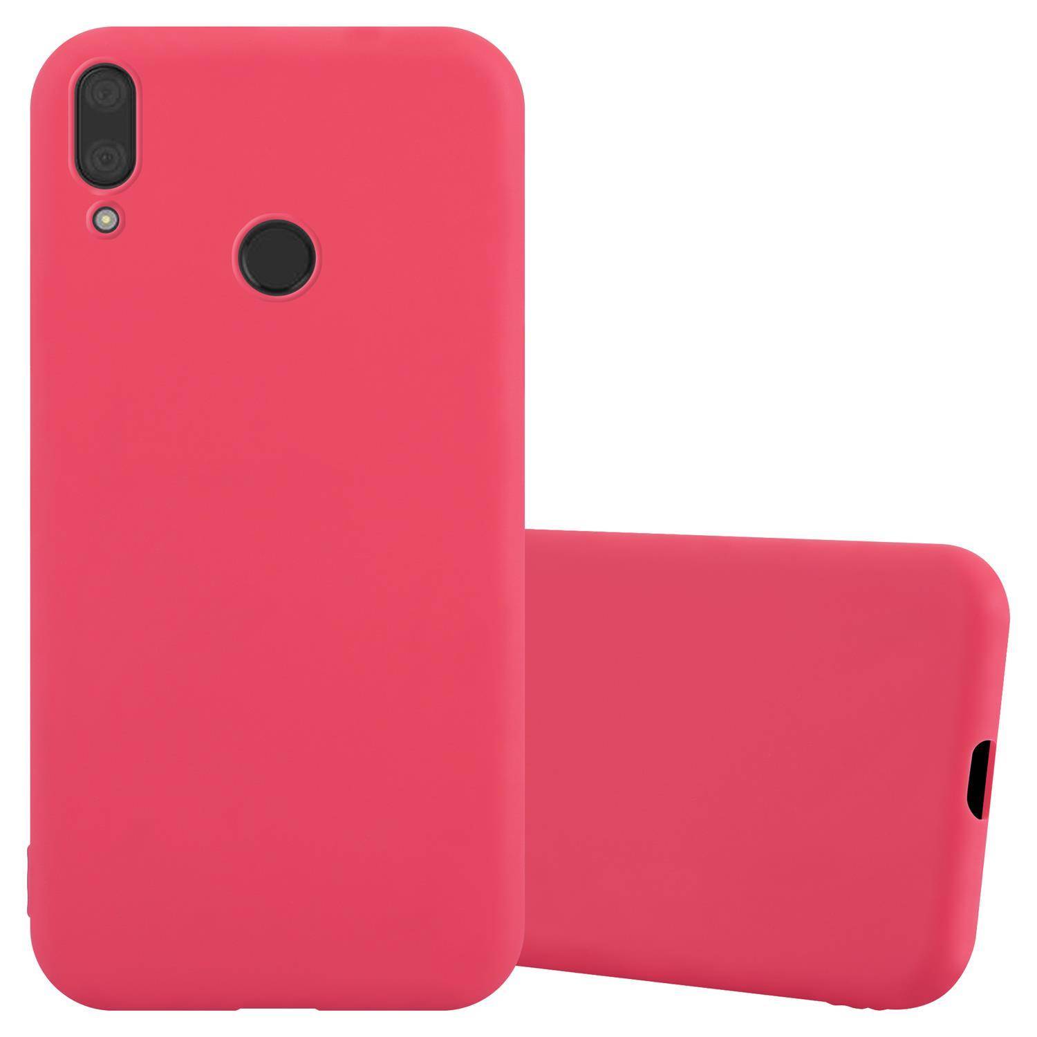 Cadorabo Hülle für Huawei Y7 2019 / Y7 PRIME 2019 Schutzhülle in Rot Handyhülle TPU Silikon Etui Case Cover
