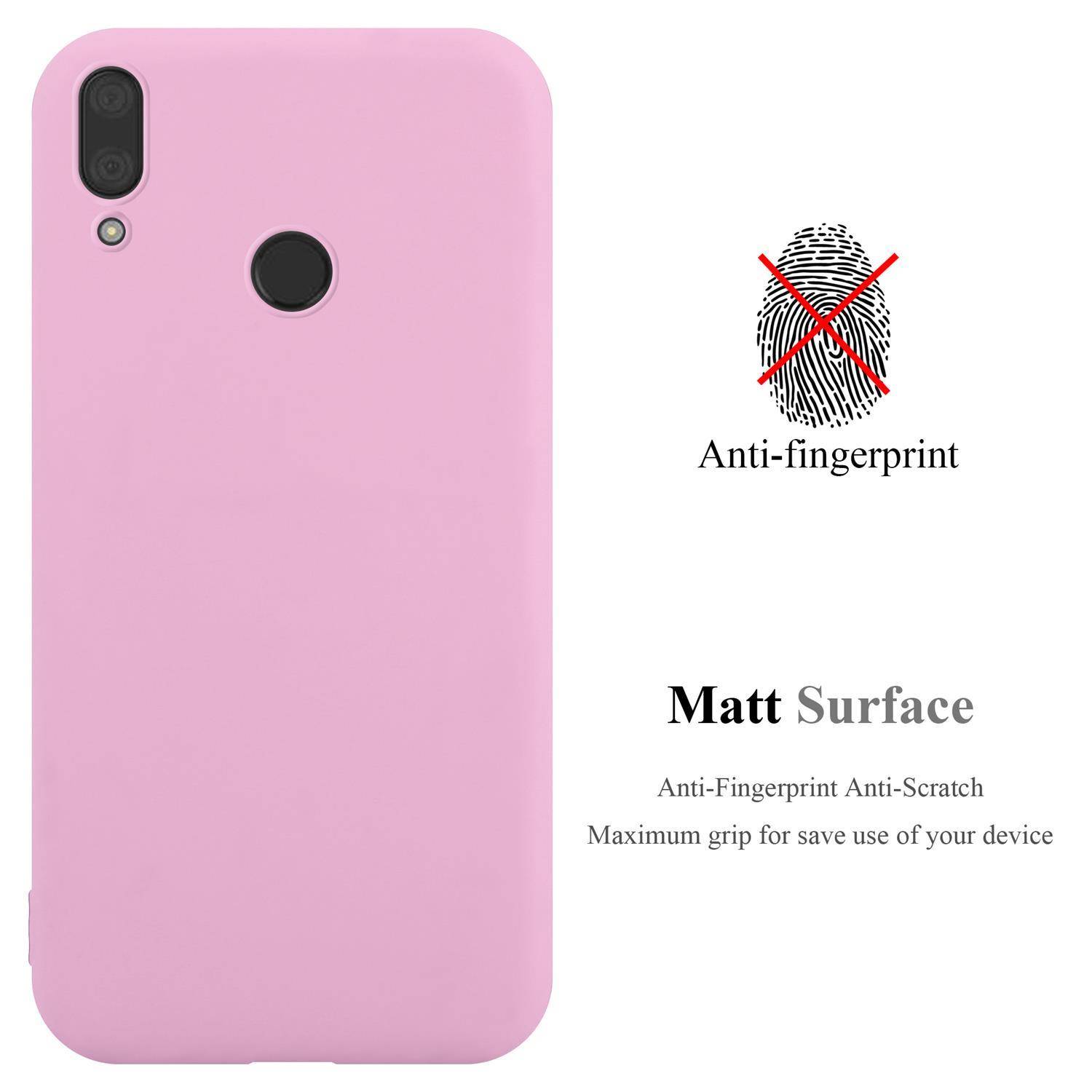 Cadorabo Hülle für Huawei Y7 2019 / Y7 PRIME 2019 Schutzhülle in Rosa Handyhülle TPU Silikon Etui Case Cover