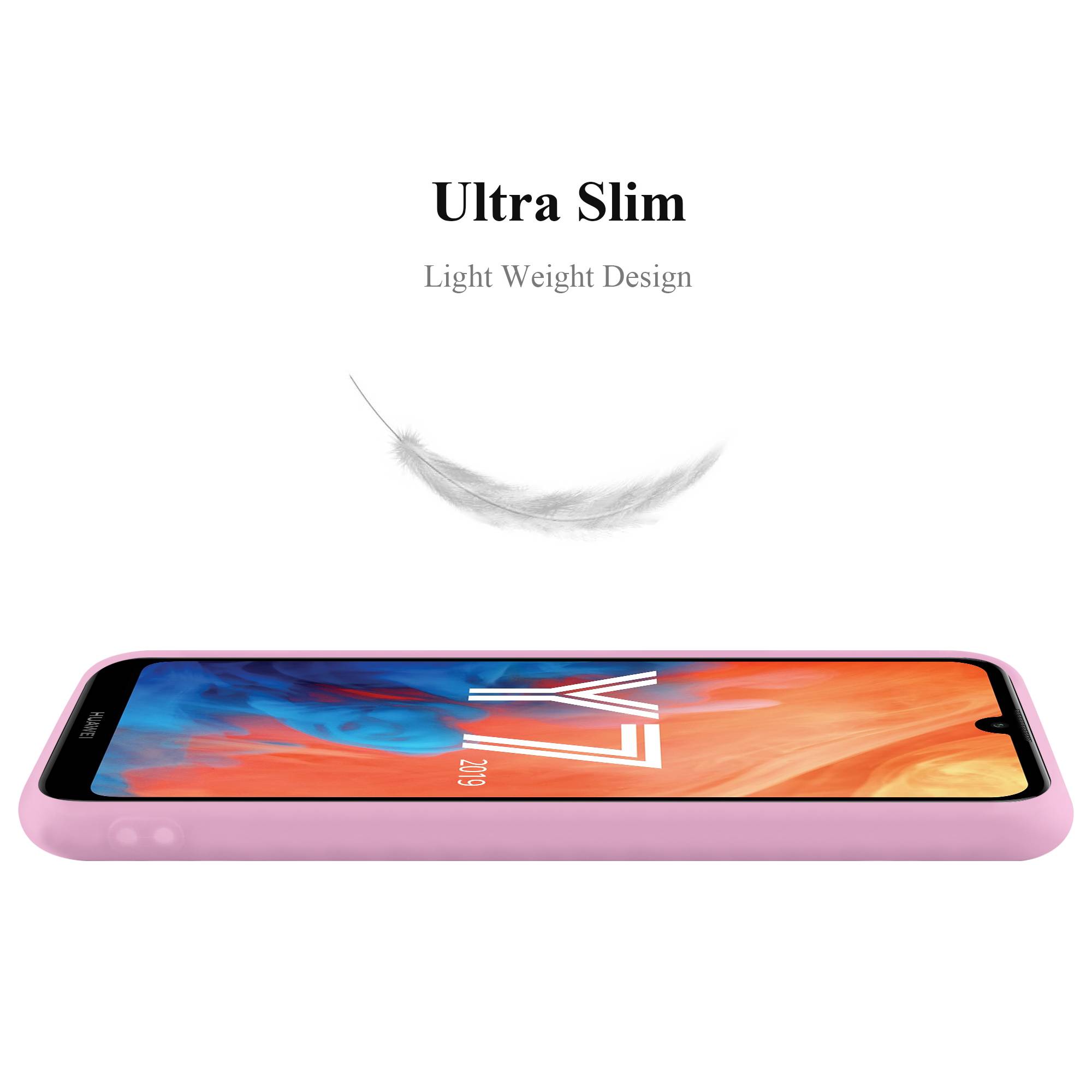 Cadorabo Hülle für Huawei Y7 2019 / Y7 PRIME 2019 Schutzhülle in Rosa Handyhülle TPU Silikon Etui Case Cover