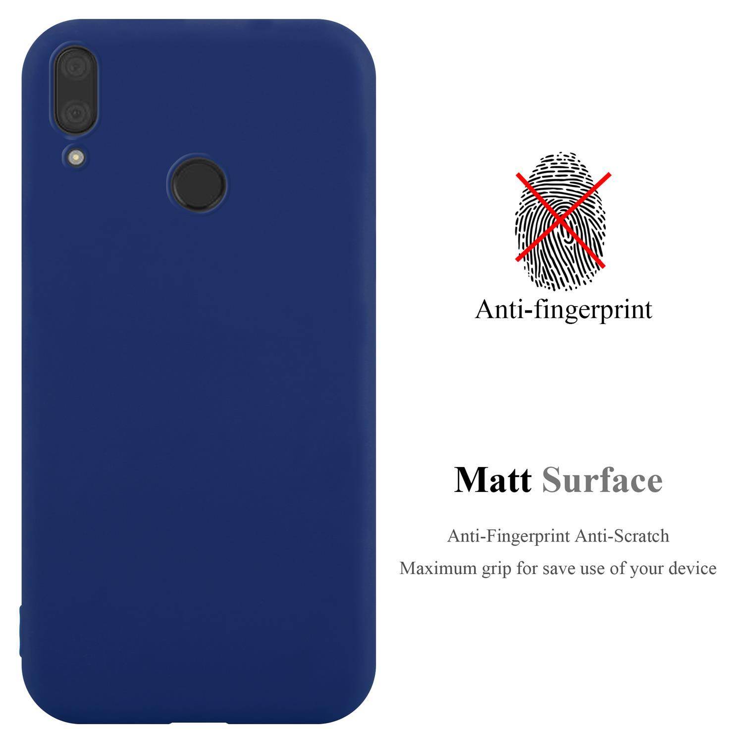 Cadorabo Hülle für Huawei Y7 2019 / Y7 PRIME 2019 Schutzhülle in Blau Handyhülle TPU Silikon Etui Case Cover
