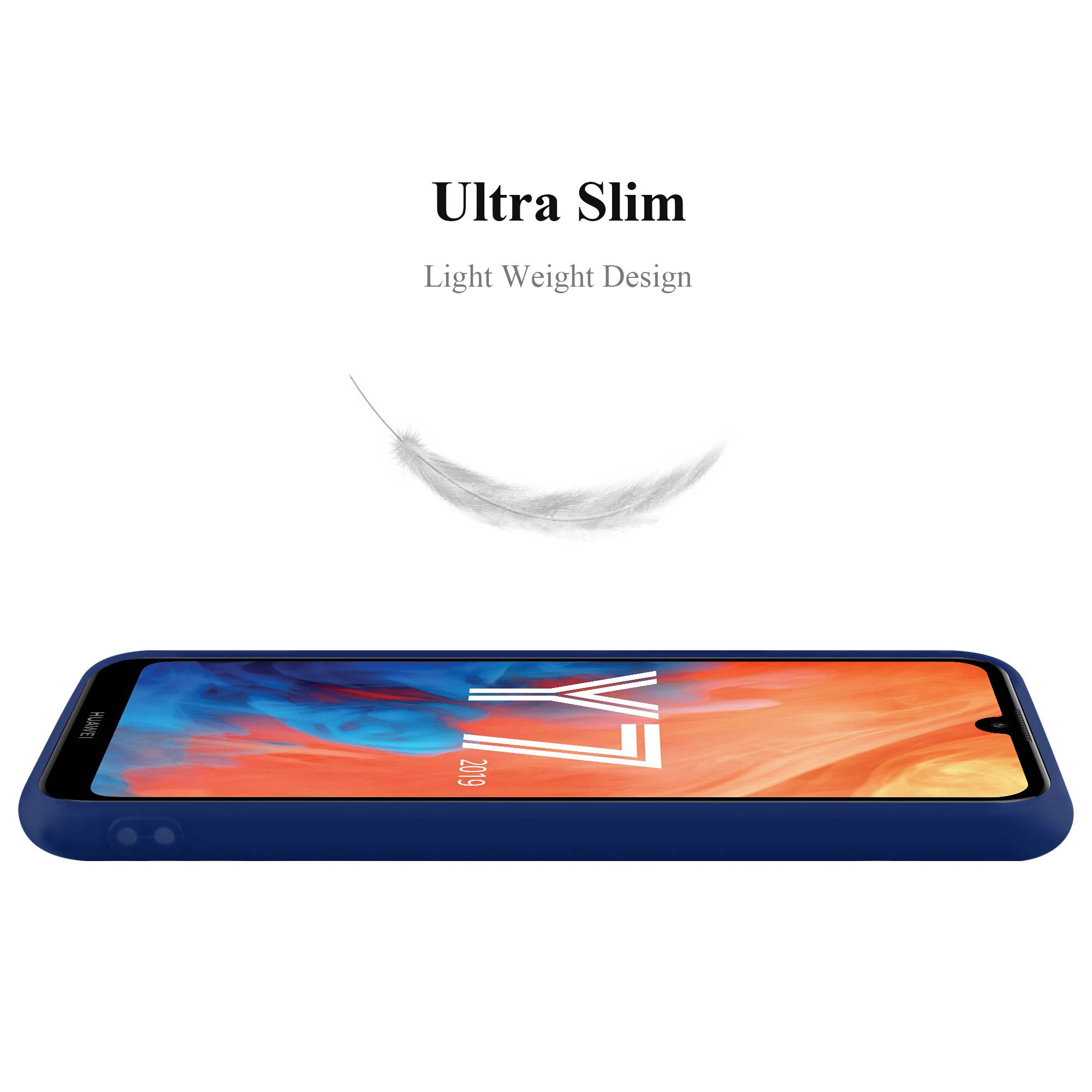 Cadorabo Hülle für Huawei Y7 2019 / Y7 PRIME 2019 Schutzhülle in Blau Handyhülle TPU Silikon Etui Case Cover