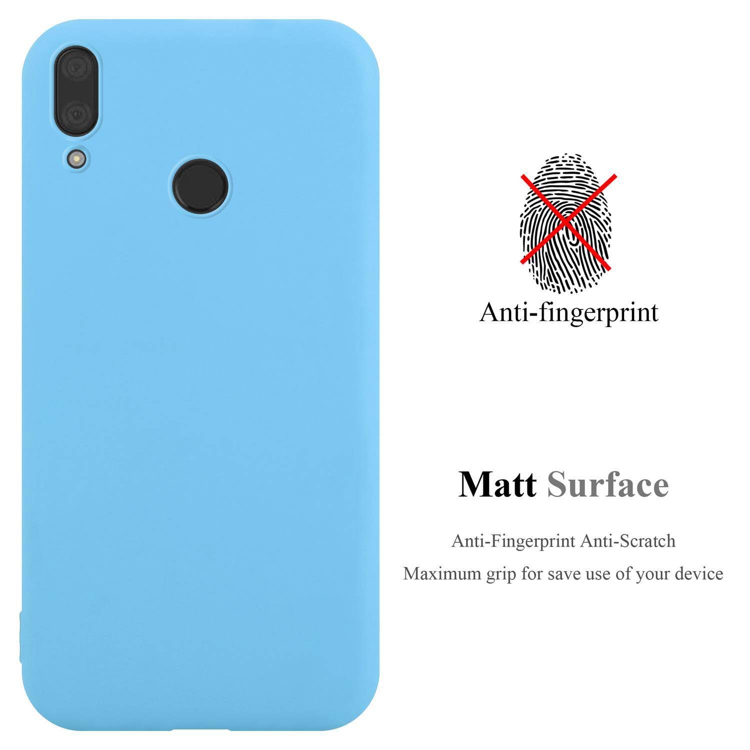 Cadorabo Hülle für Huawei Y7 2019 / Y7 PRIME 2019 Schutzhülle in Blau Handyhülle TPU Silikon Etui Case Cover