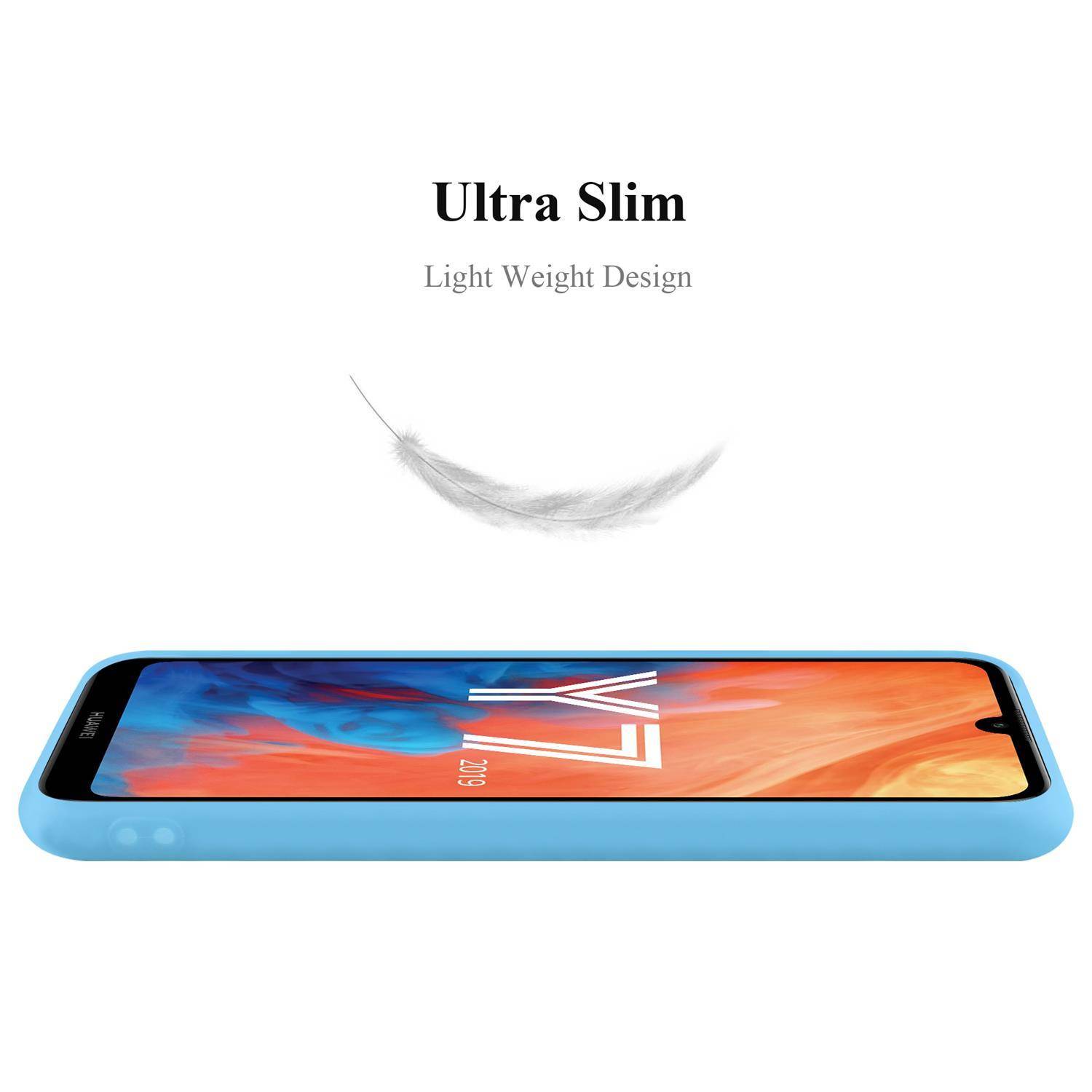 Cadorabo Hülle für Huawei Y7 2019 / Y7 PRIME 2019 Schutzhülle in Blau Handyhülle TPU Silikon Etui Case Cover