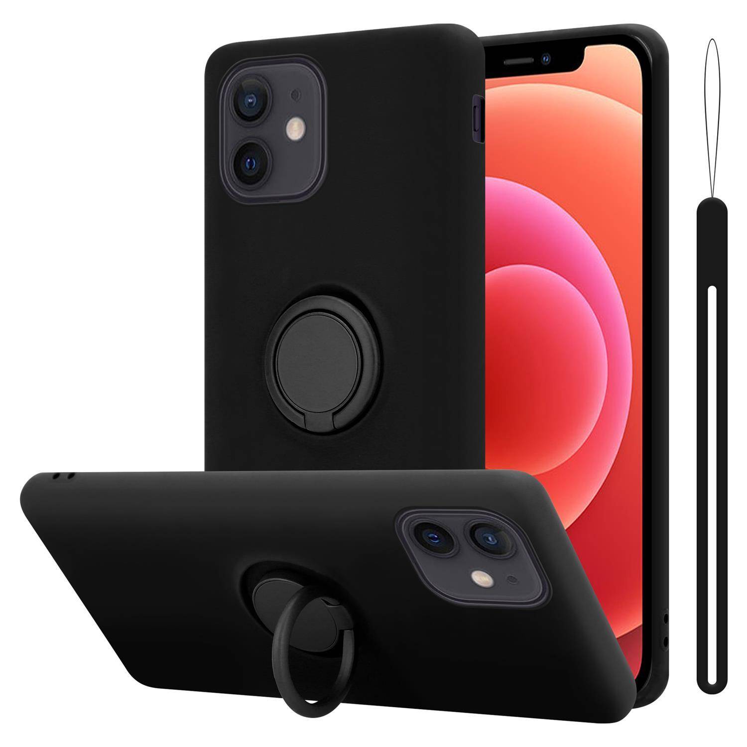 Cadorabo Hülle für Apple iPhone 12 MINI Schutz Hülle in Schwarz Handyhülle TPU Etui Case Cover