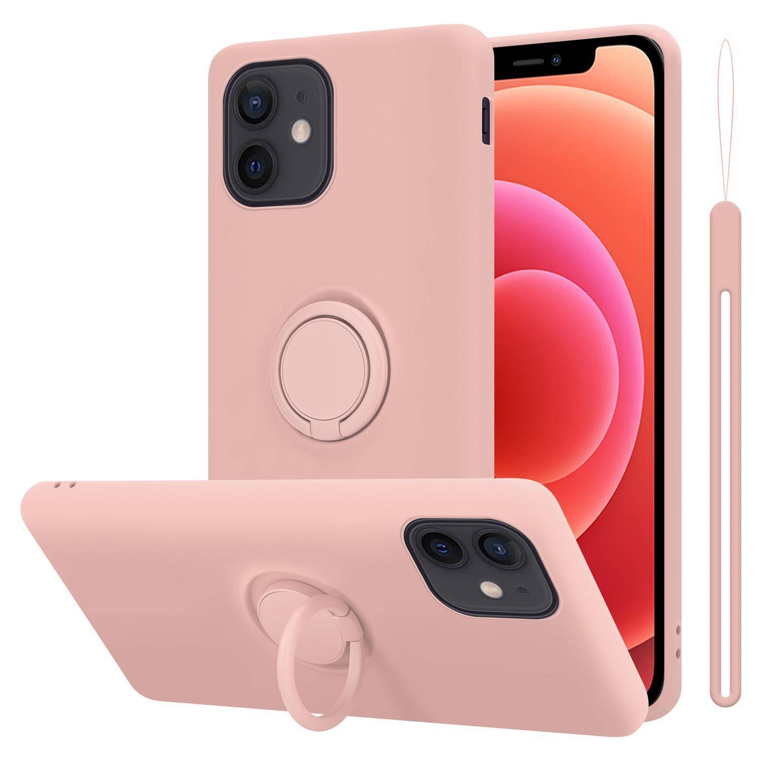 Cadorabo Hülle für Apple iPhone 12 MINI Schutz Hülle in Rosa Handyhülle TPU Etui Case Cover