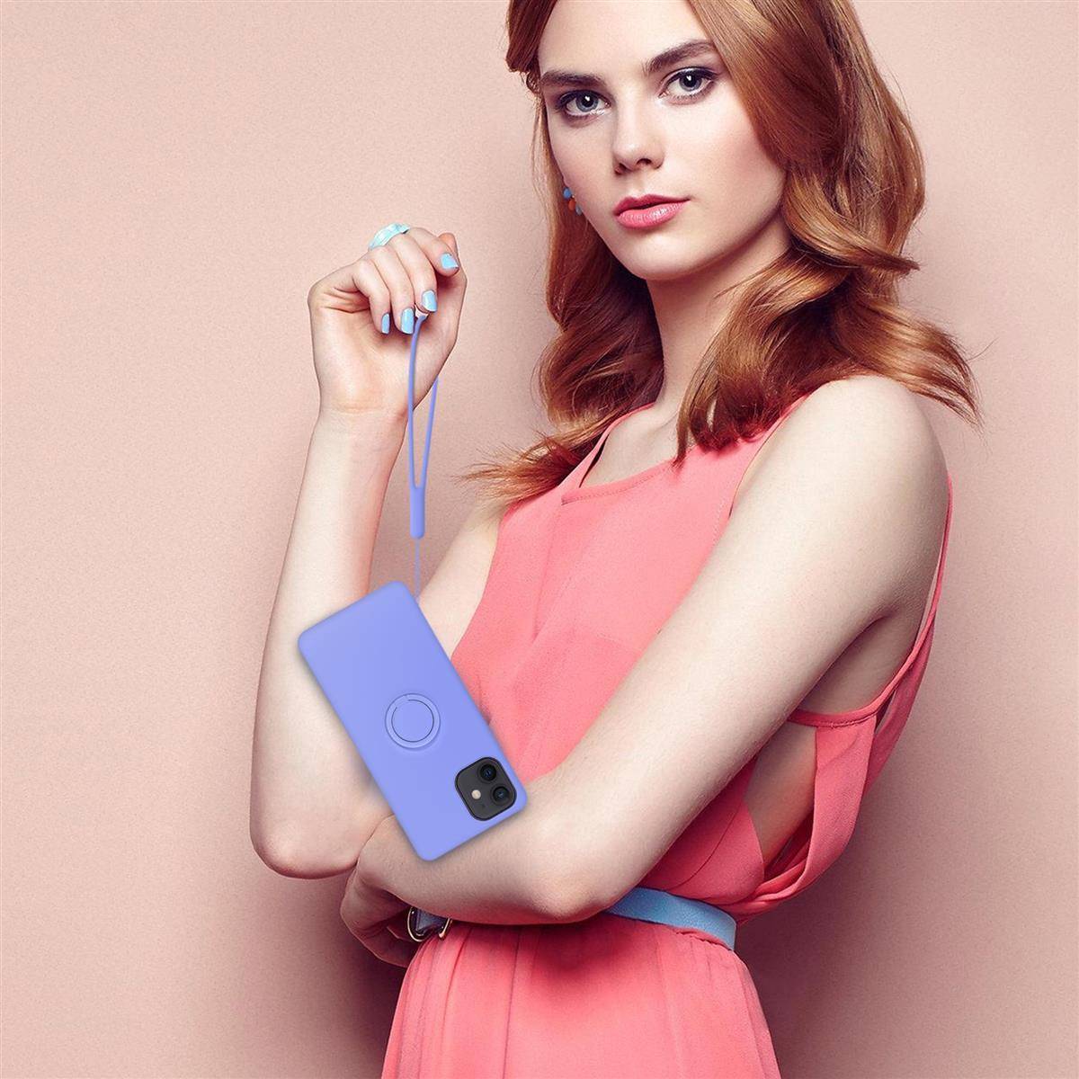 Cadorabo Hülle für Apple iPhone 12 MINI Schutz Hülle in Lila Handyhülle TPU Etui Case Cover