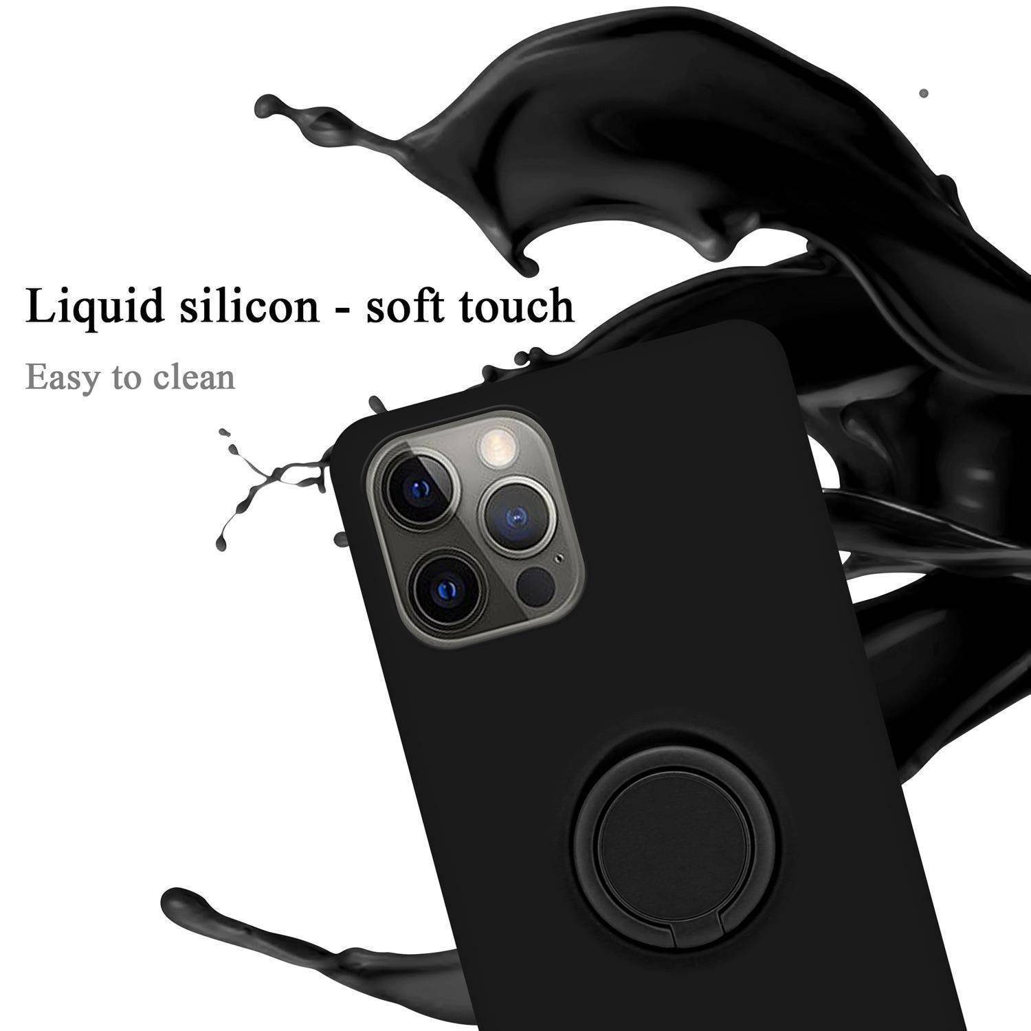 Cadorabo Hülle für Apple iPhone 12 PRO MAX Schutz Hülle in Schwarz Handyhülle TPU Etui Case Cover