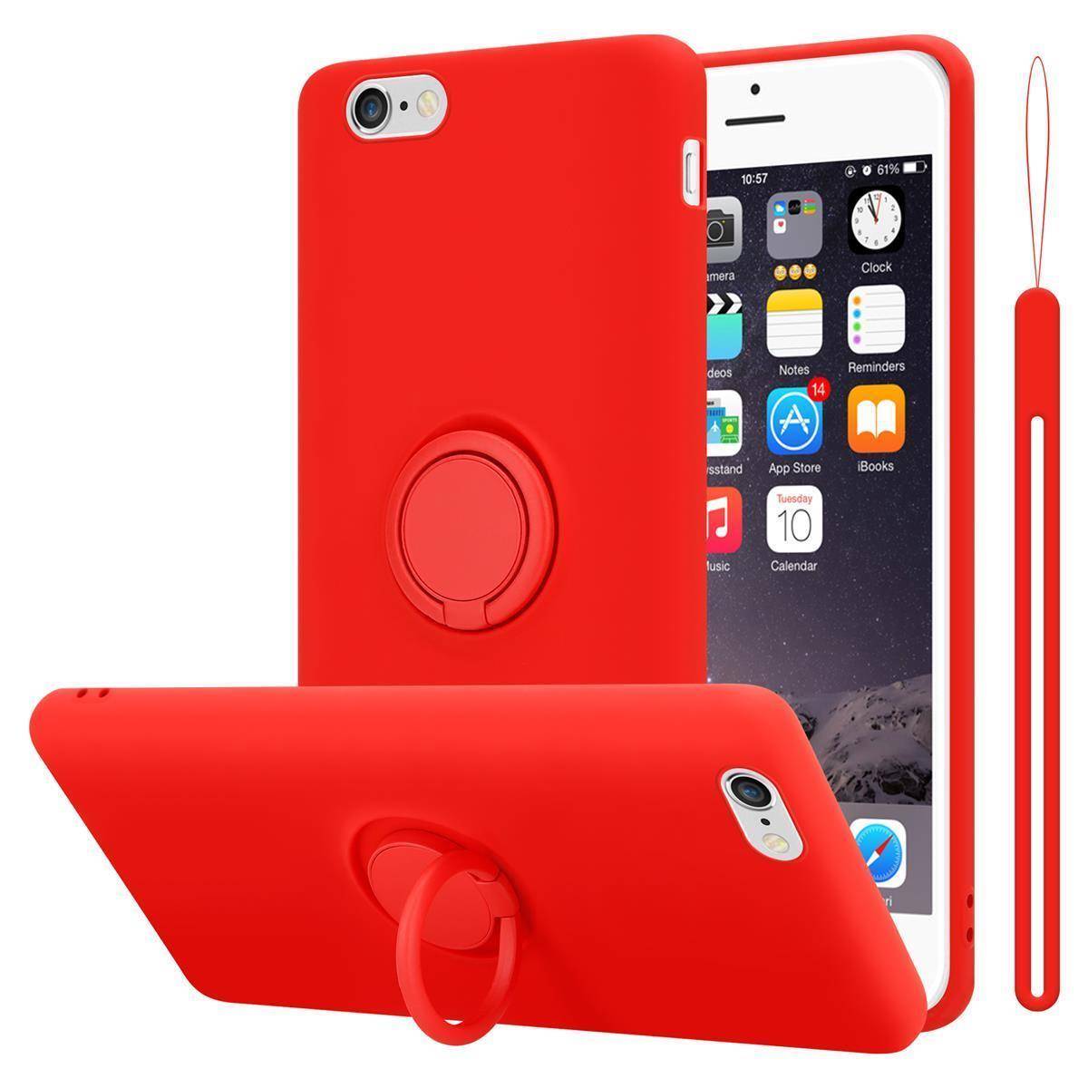 Cadorabo Hülle für Apple iPhone 6 / 6S Schutz Hülle in Rot Handyhülle TPU Etui Case Cover