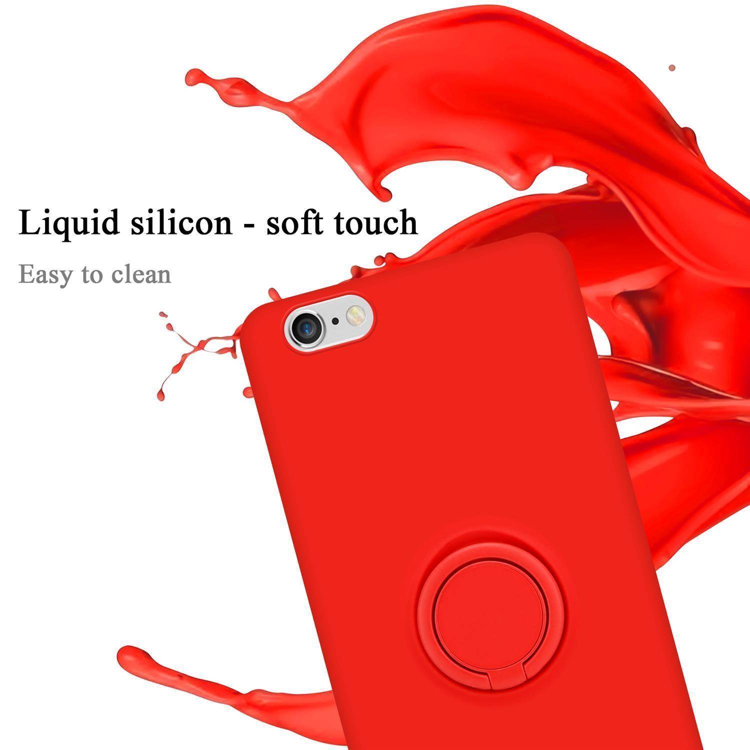 Cadorabo Hülle für Apple iPhone 6 / 6S Schutz Hülle in Rot Handyhülle TPU Etui Case Cover