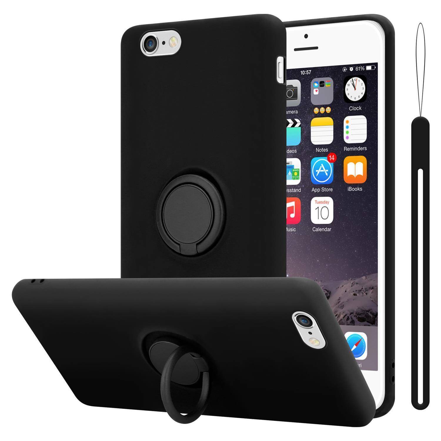 Cadorabo Hülle für Apple iPhone 6 PLUS / 6S PLUS Schutz Hülle in Schwarz Handyhülle TPU Etui Case Cover