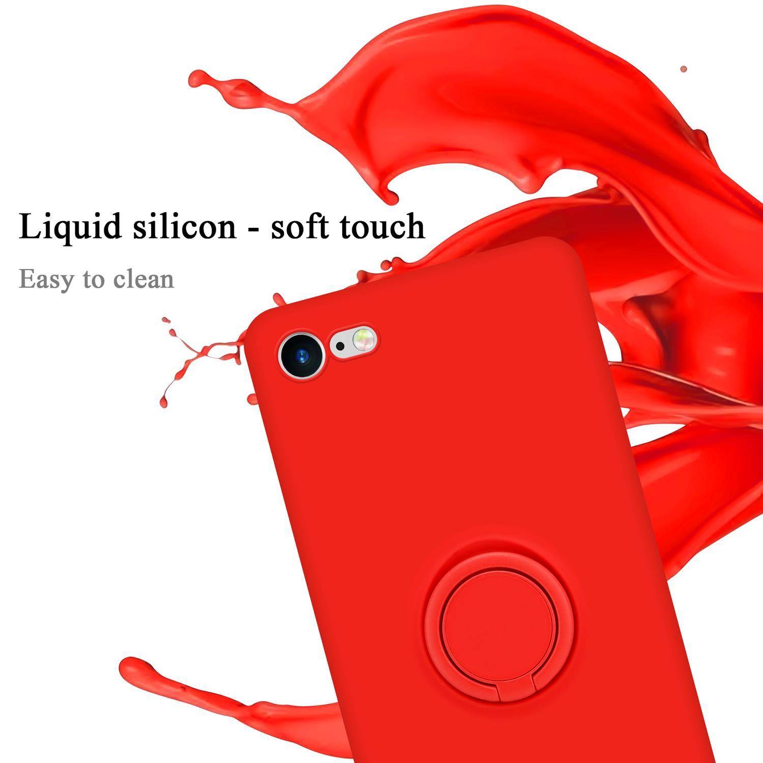 Cadorabo Hülle für Apple iPhone 7 / 7S / 8 / SE 2020 Schutz Hülle in Rot Handyhülle TPU Etui Case Cover