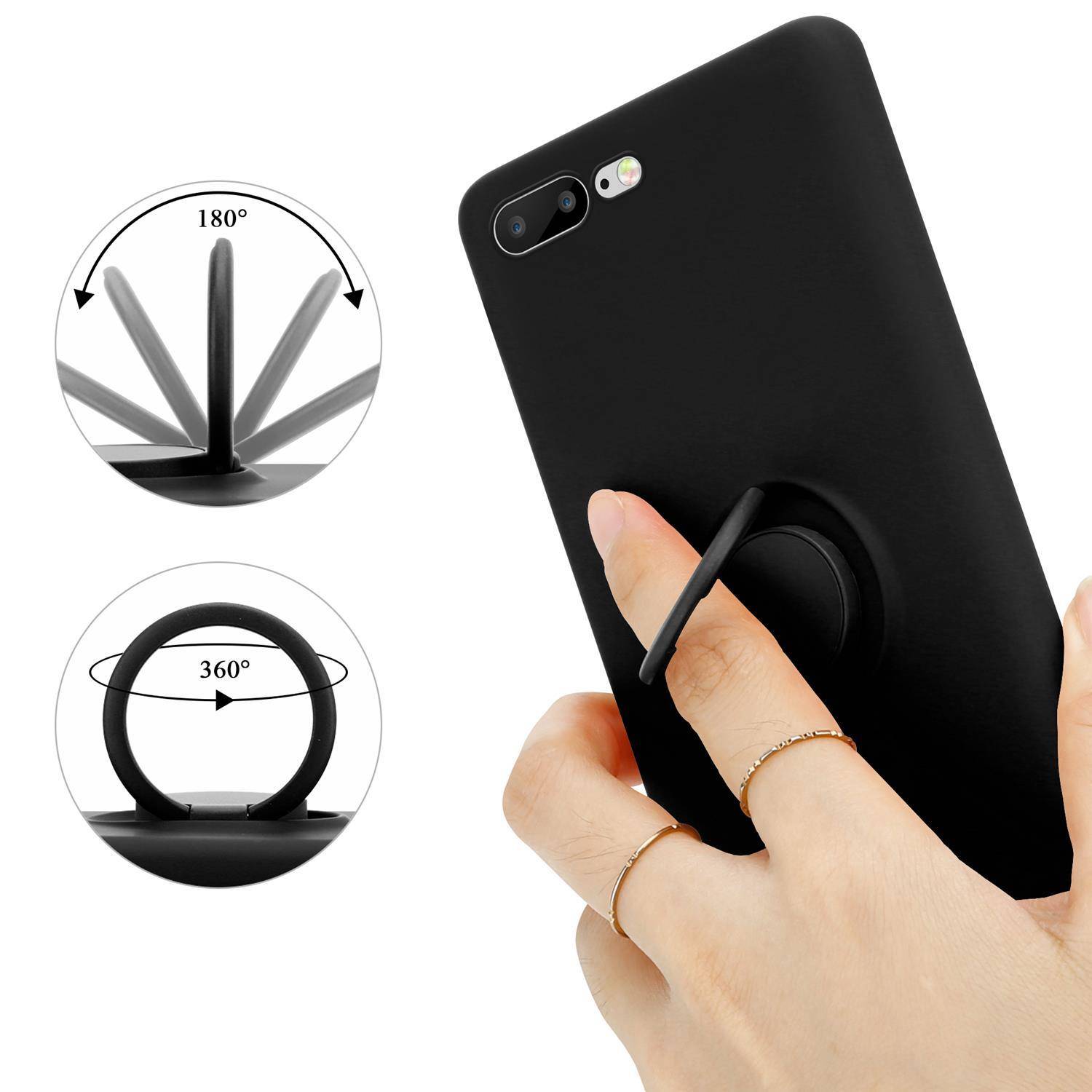 Cadorabo Hülle für Apple iPhone 7 PLUS / 7S PLUS / 8 PLUS Schutz Hülle in Schwarz Handyhülle TPU Etui Case Cover