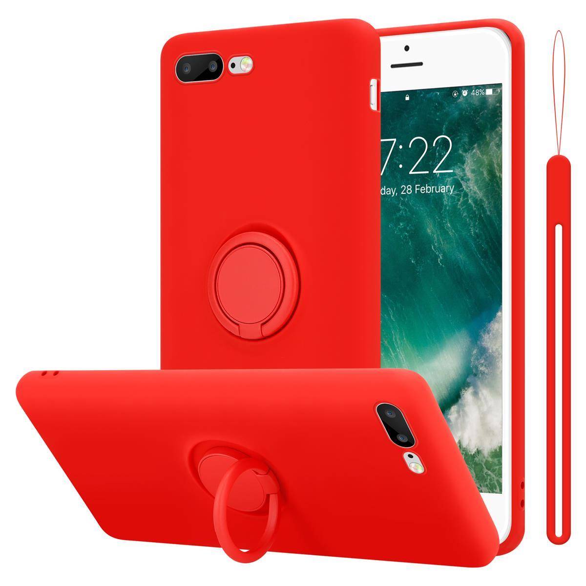 Cadorabo Hülle für Apple iPhone 7 PLUS / 7S PLUS / 8 PLUS Schutz Hülle in Rot Handyhülle TPU Etui Case Cover