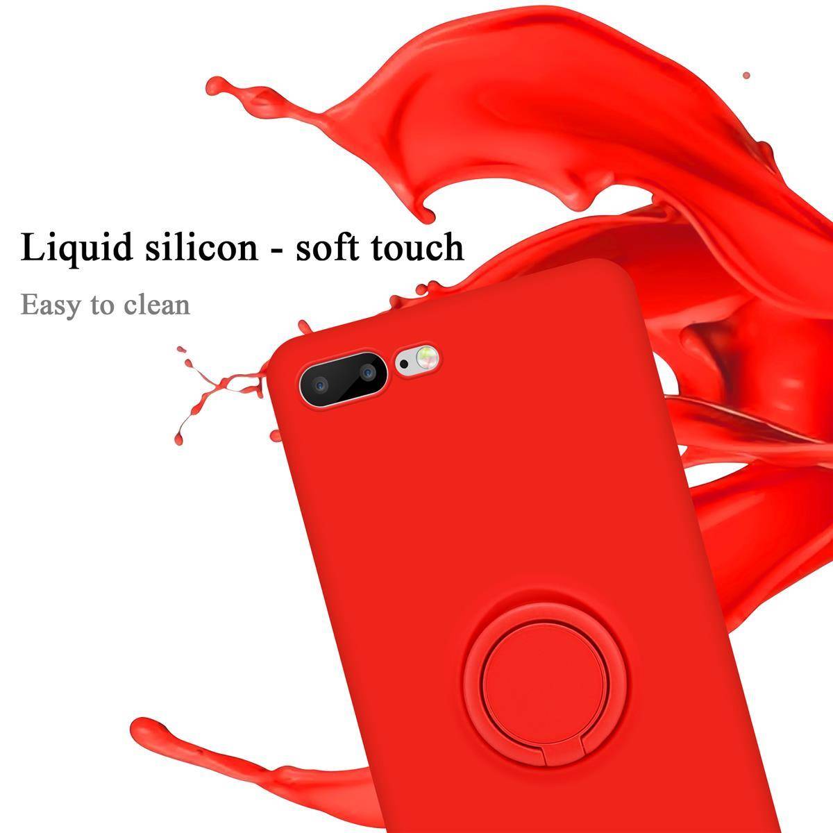Cadorabo Hülle für Apple iPhone 7 PLUS / 7S PLUS / 8 PLUS Schutz Hülle in Rot Handyhülle TPU Etui Case Cover
