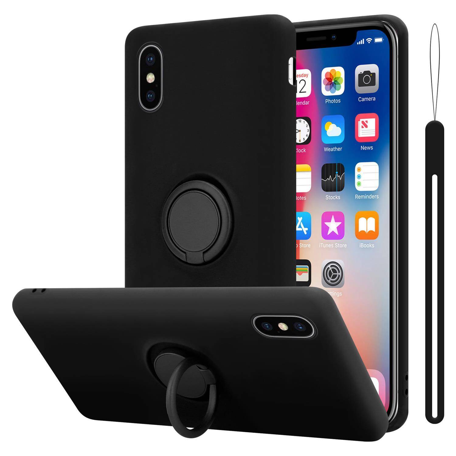Cadorabo Hülle für Apple iPhone X / XS Schutz Hülle in Schwarz Handyhülle TPU Etui Case Cover