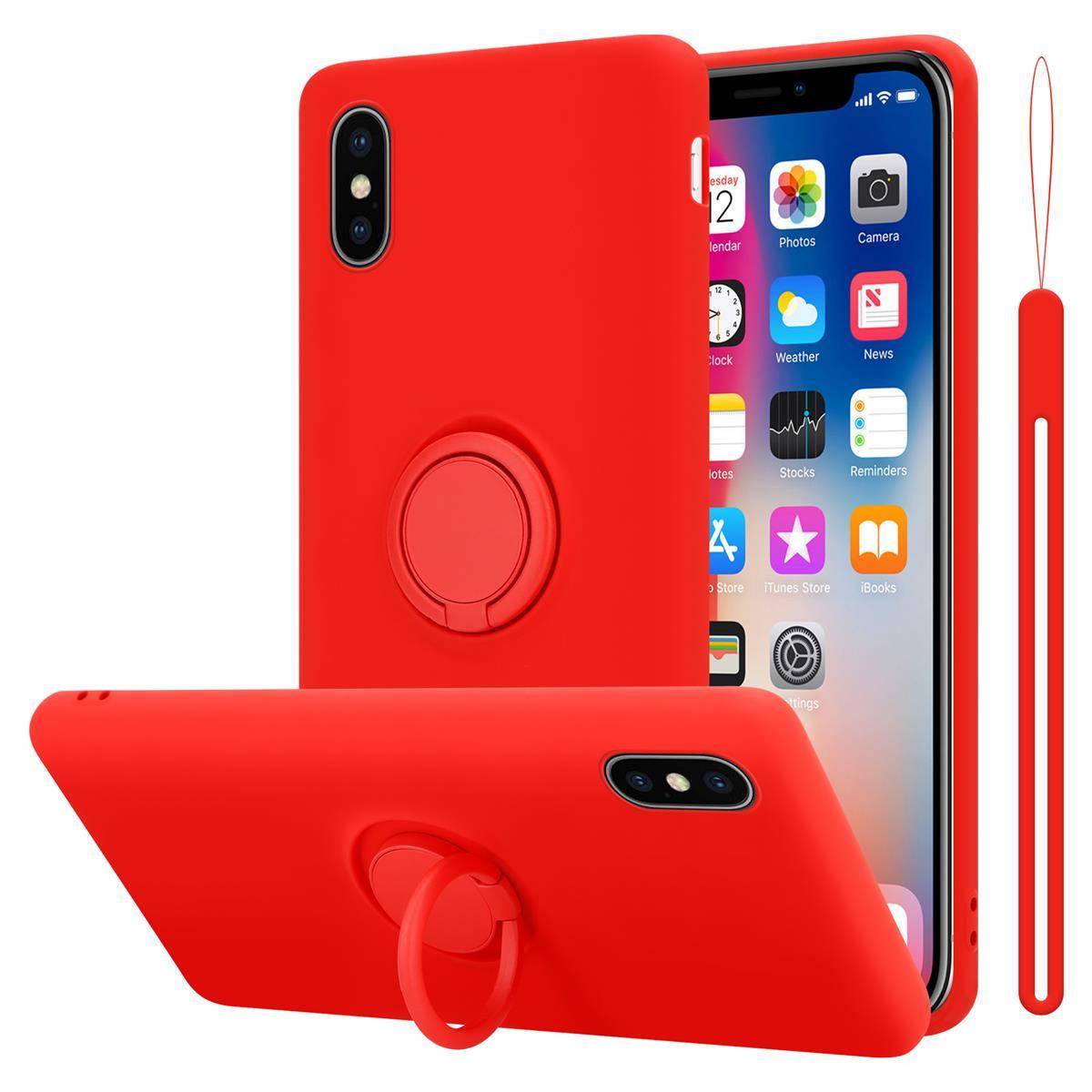 Cadorabo Hülle für Apple iPhone X / XS Schutz Hülle in Rot Handyhülle TPU Etui Case Cover