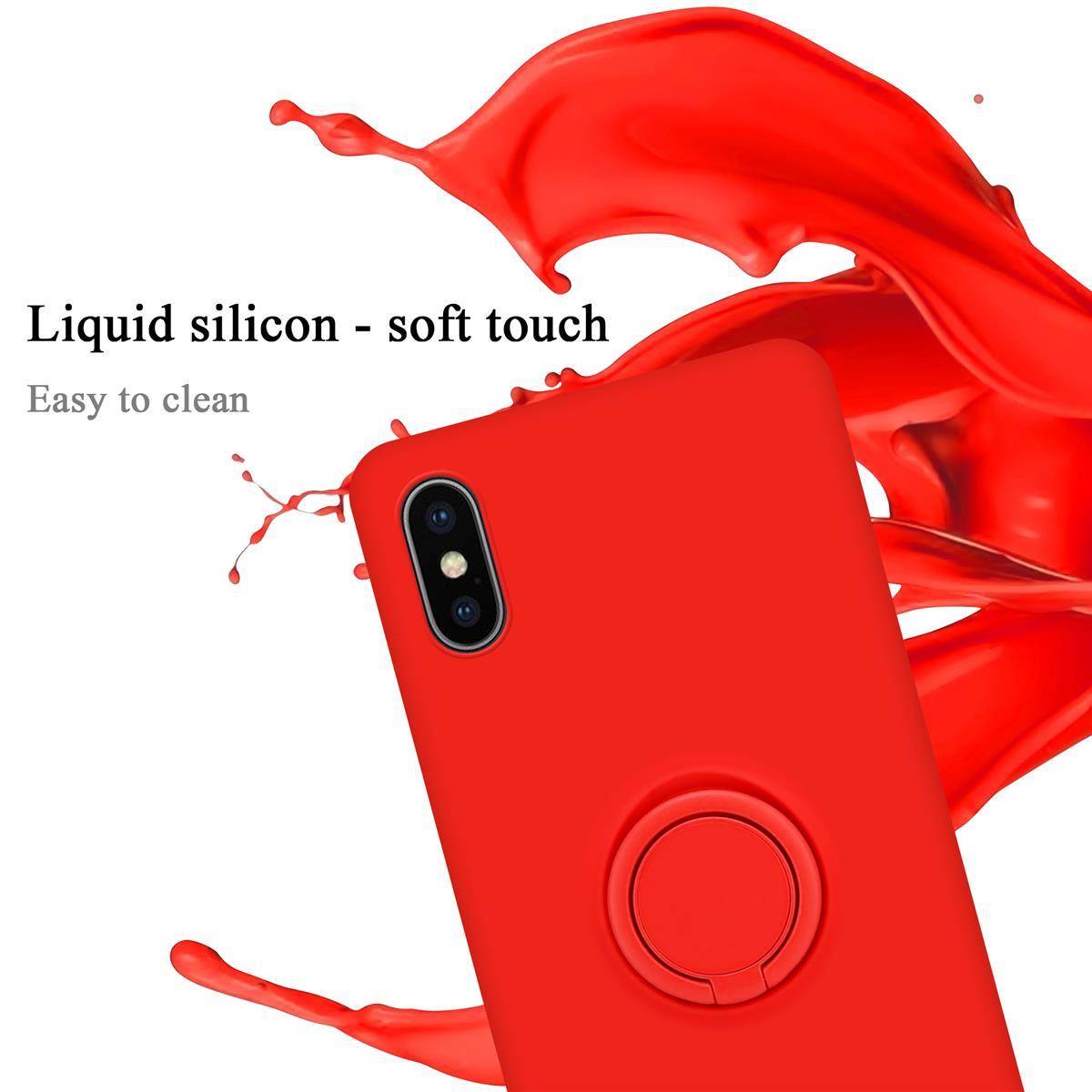 Cadorabo Hülle für Apple iPhone X / XS Schutz Hülle in Rot Handyhülle TPU Etui Case Cover