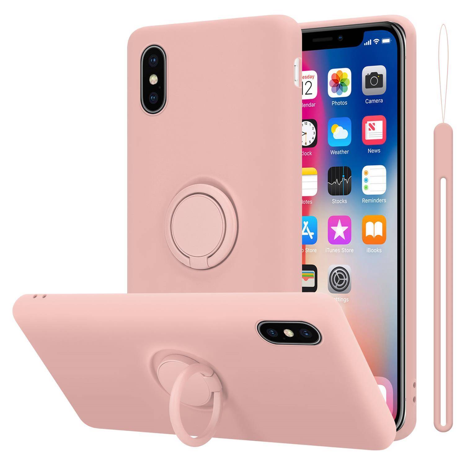 Cadorabo Hülle für Apple iPhone X / XS Schutz Hülle in Rosa Handyhülle TPU Etui Case Cover